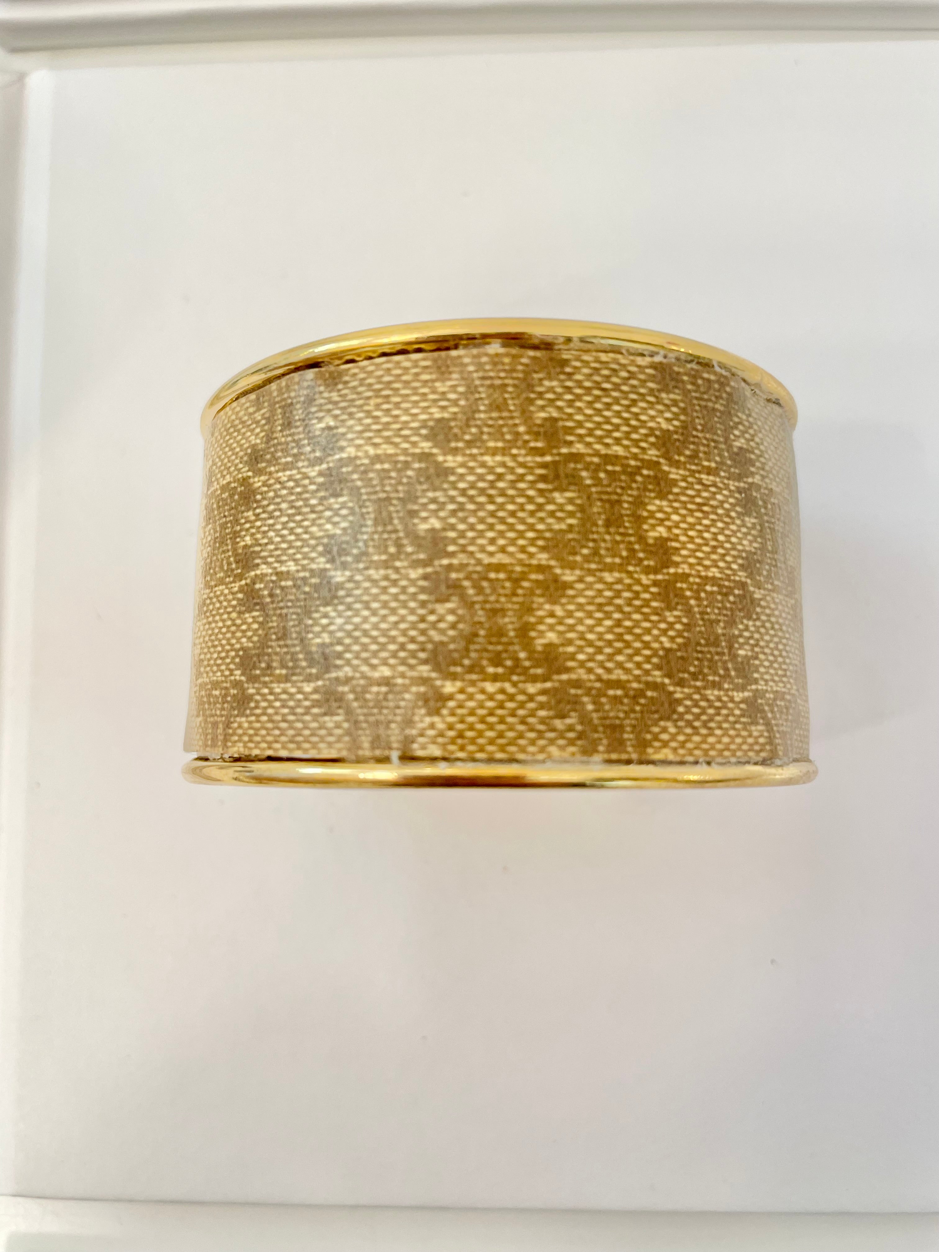 So classic...one of a kind Celine fabric cuff bracelet. So classy!