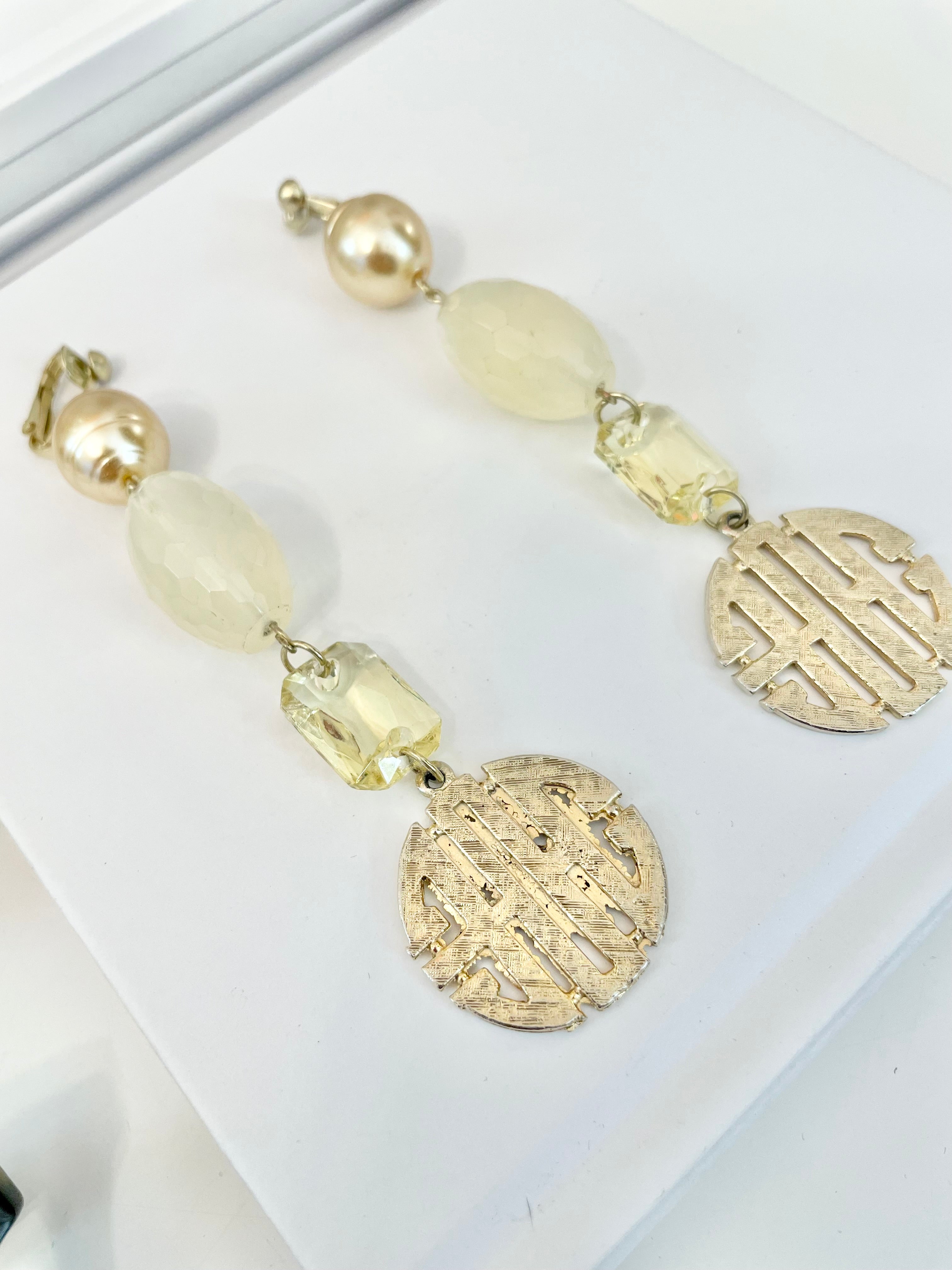 Vintage showstopper earrings... so divine! Lemon and pearls..Oh my