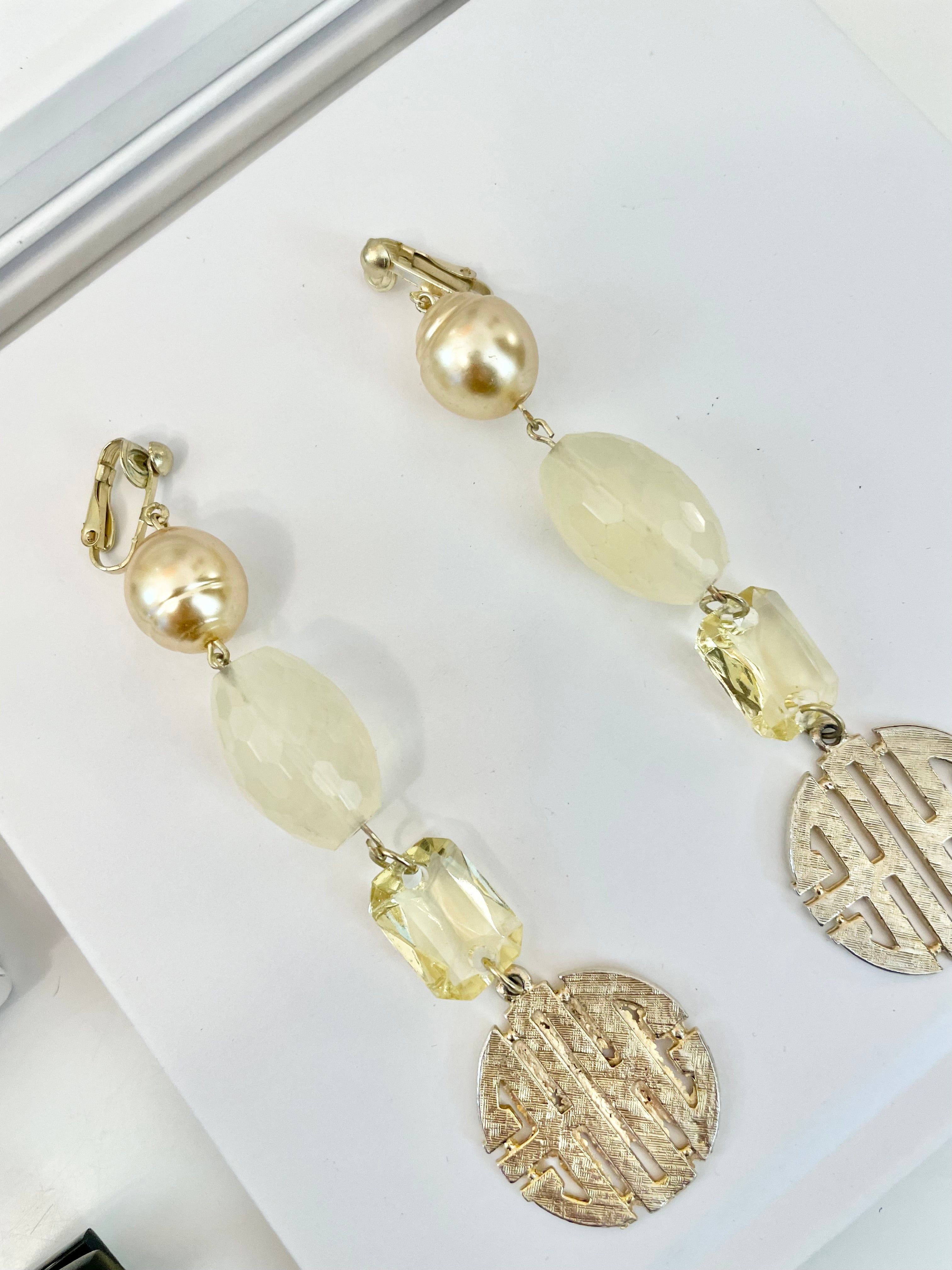 Vintage showstopper earrings... so divine! Lemon and pearls..Oh my