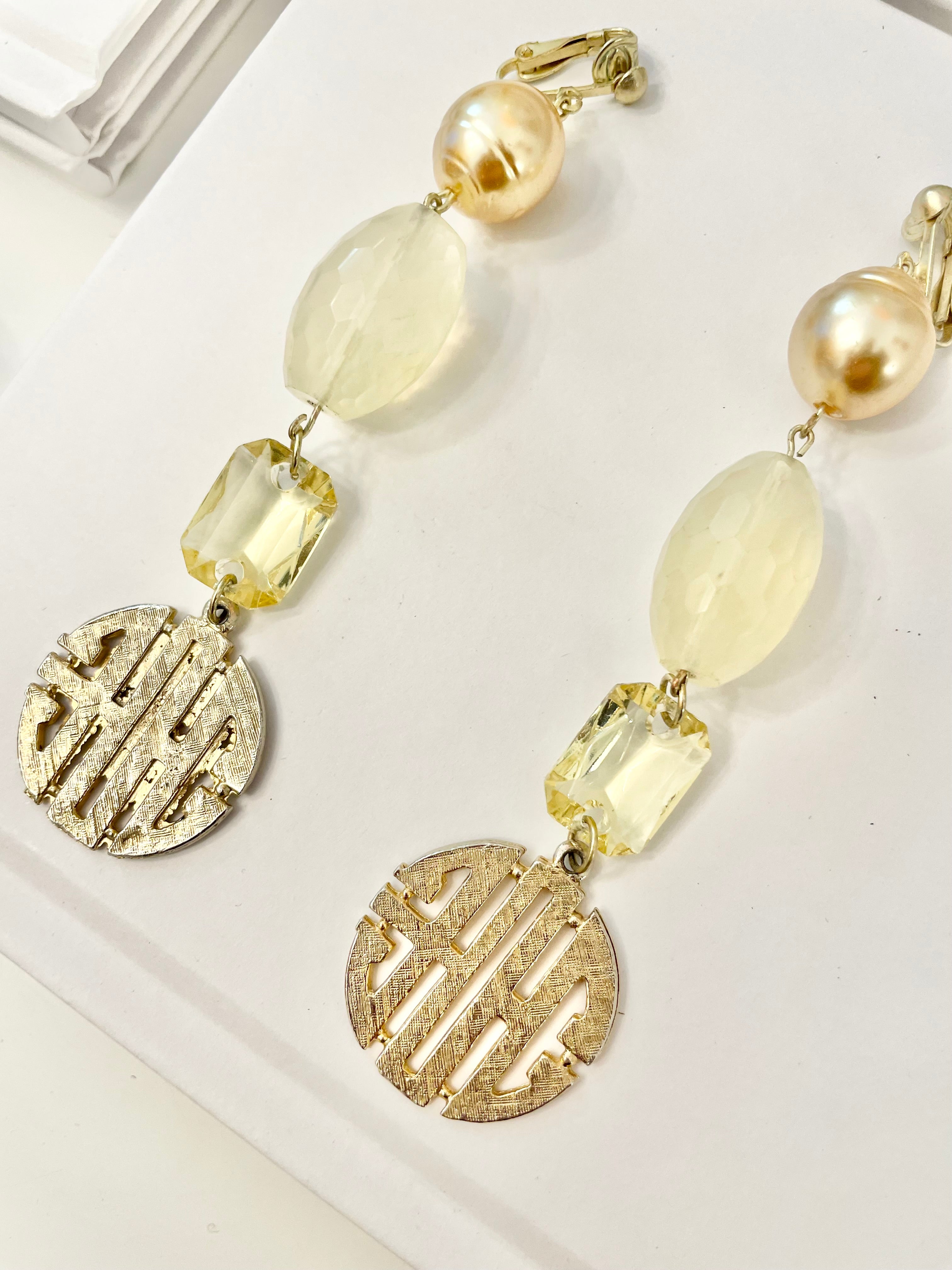 Vintage showstopper earrings... so divine! Lemon and pearls..Oh my