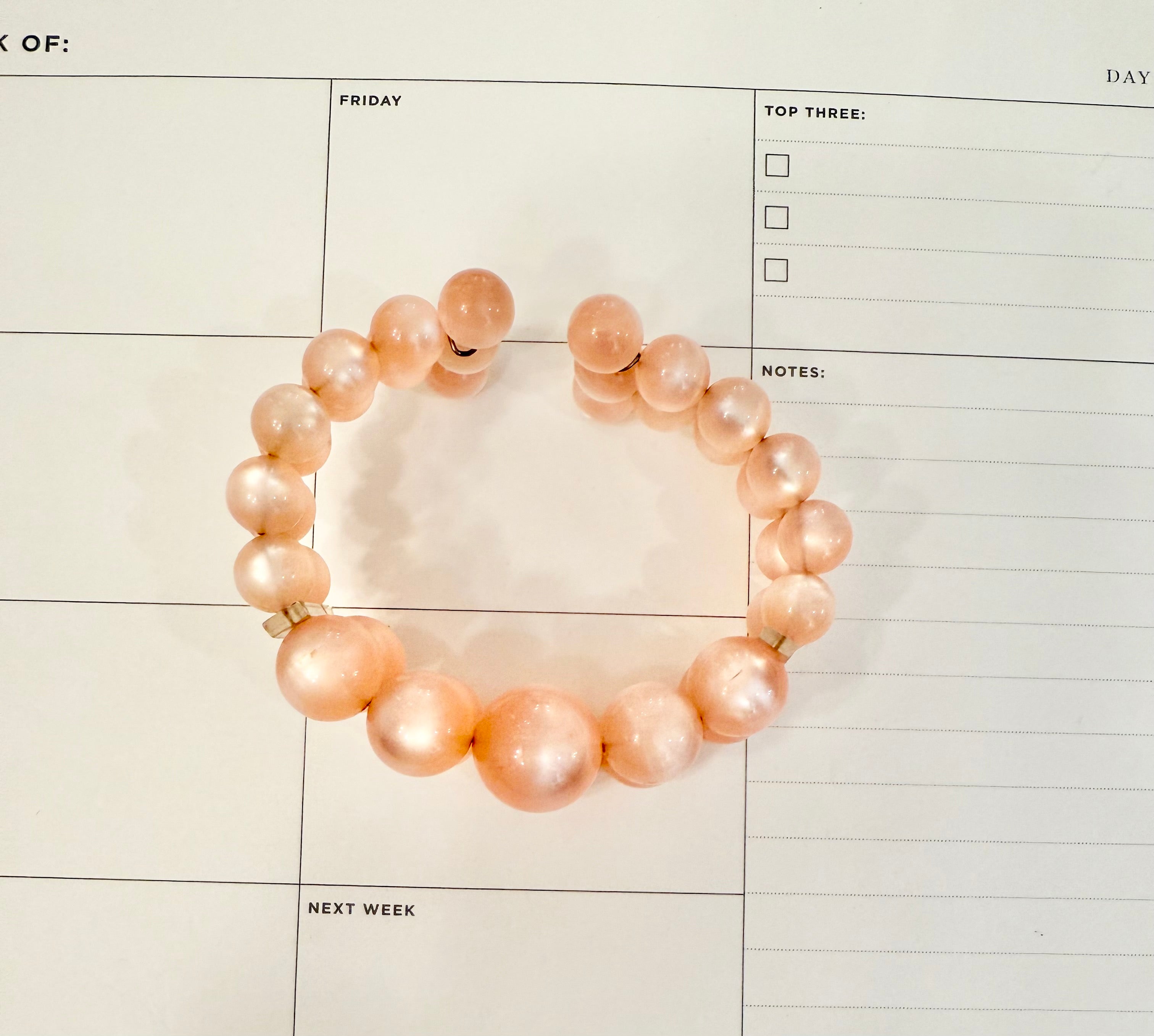 1960's blush pink moon glow flirty bracelet...