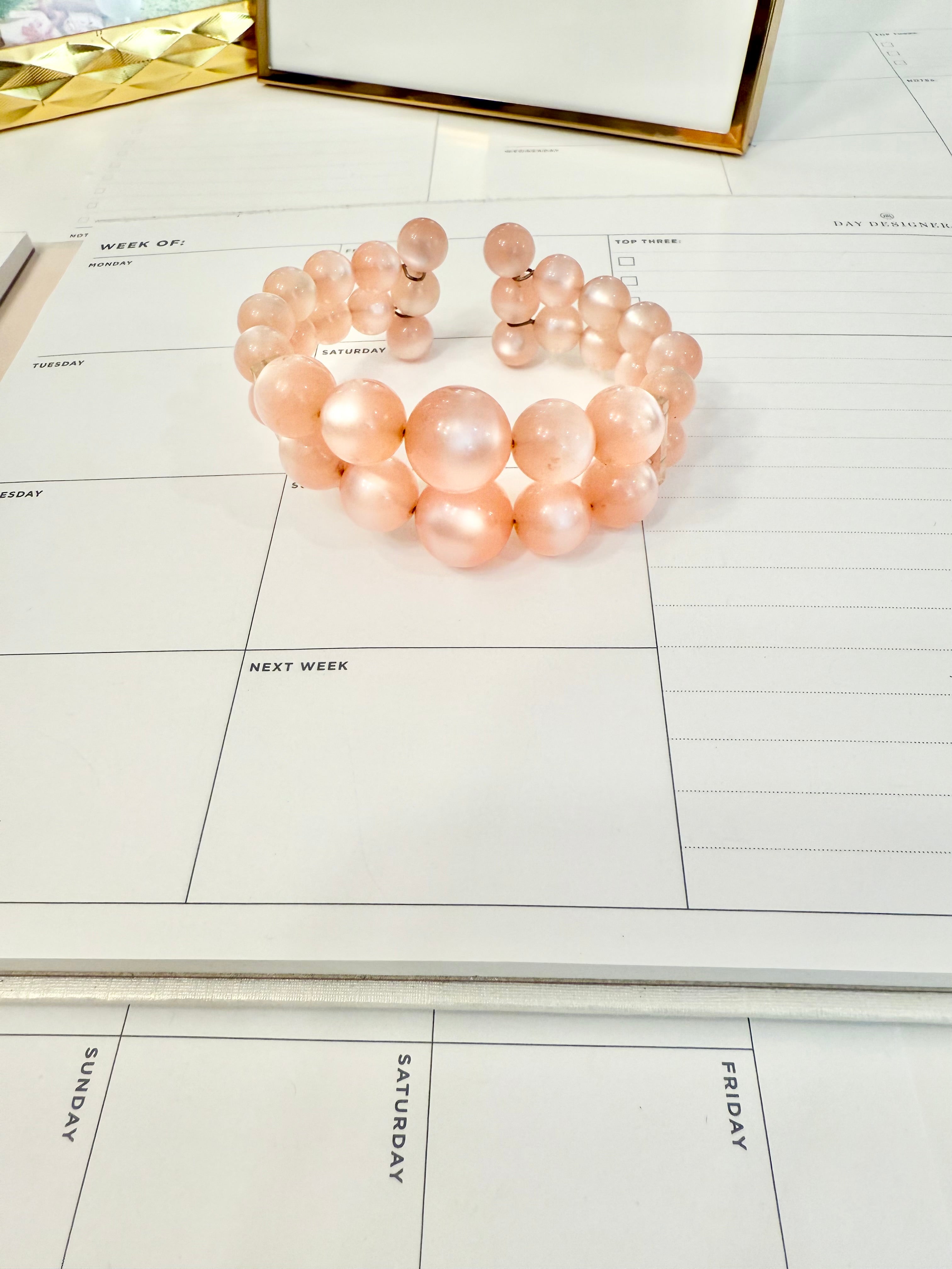 1960's blush pink moon glow flirty bracelet...