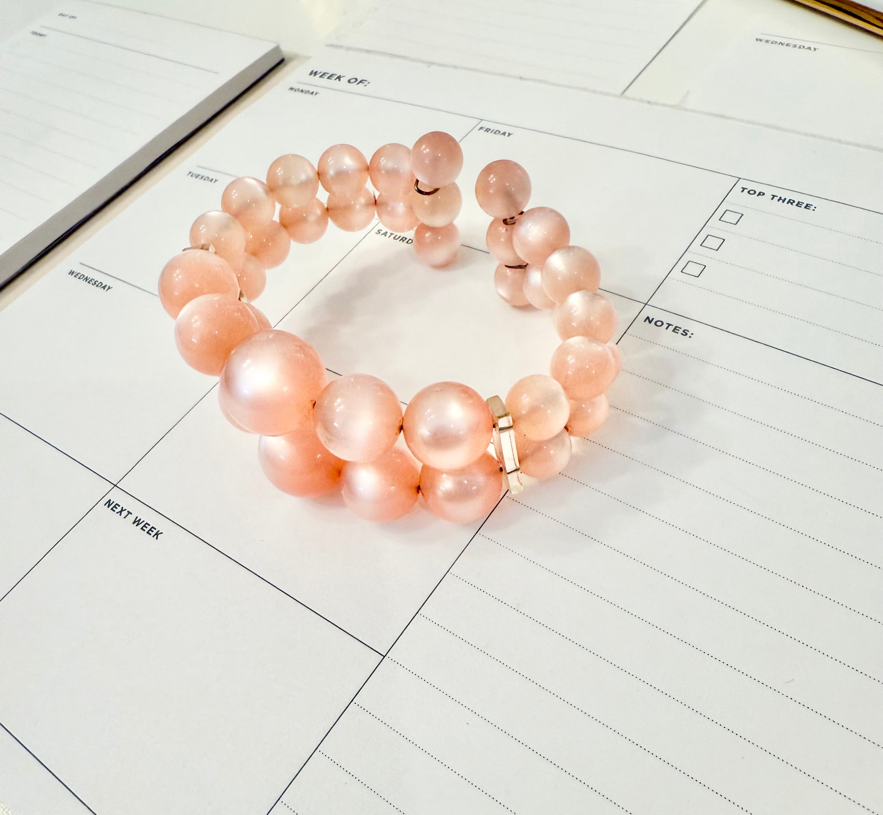 1960's blush pink moon glow flirty bracelet...