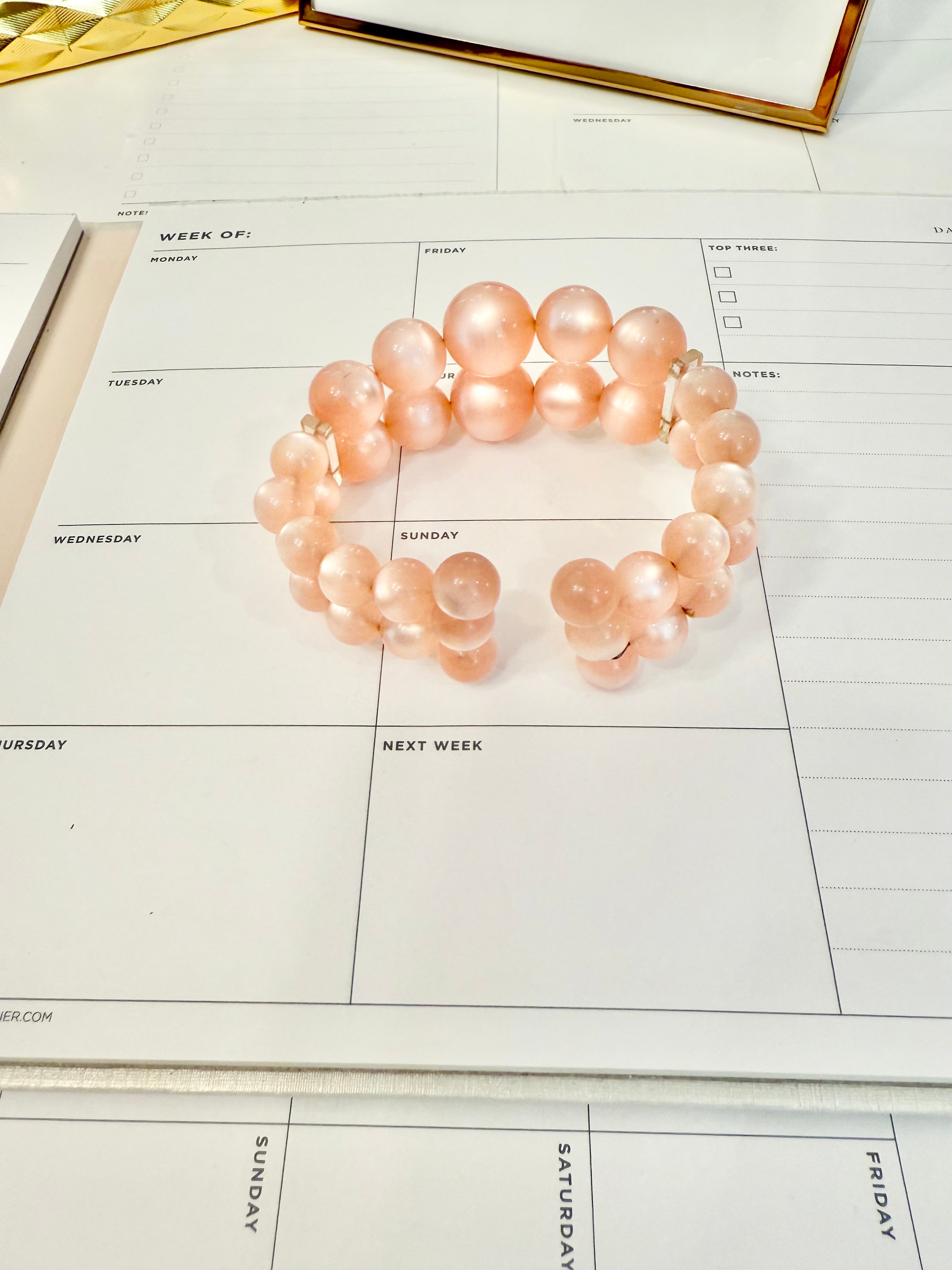 1960's blush pink moon glow flirty bracelet...