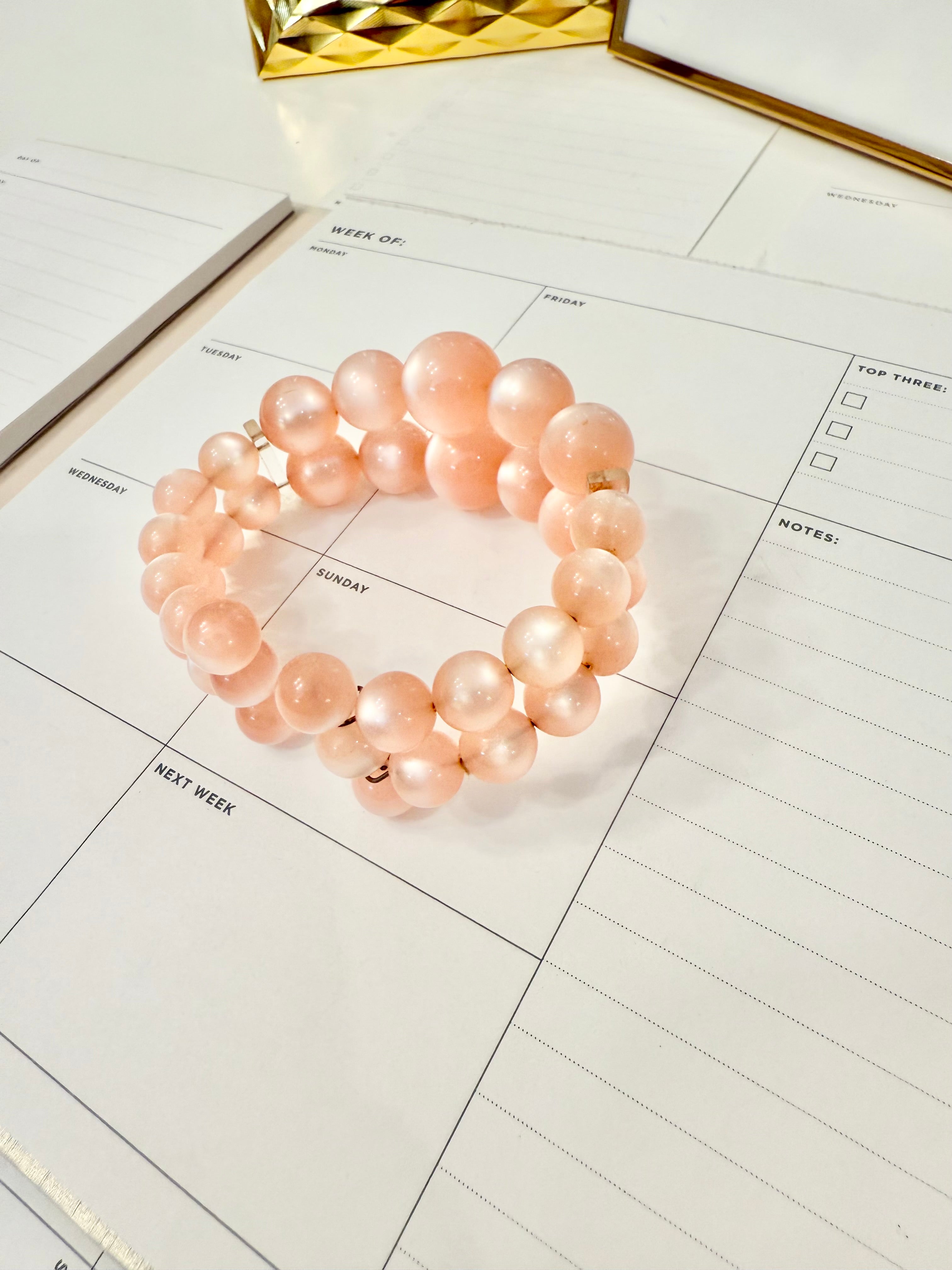 1960's blush pink moon glow flirty bracelet...