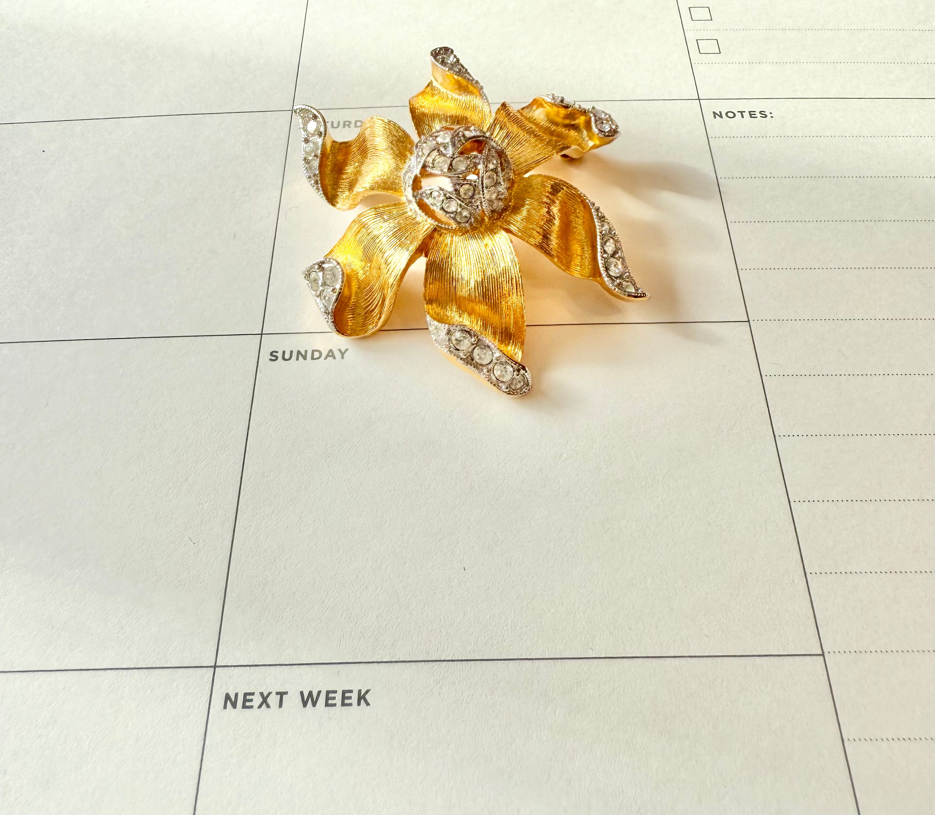 The most elegant gold and silver flower brooch....