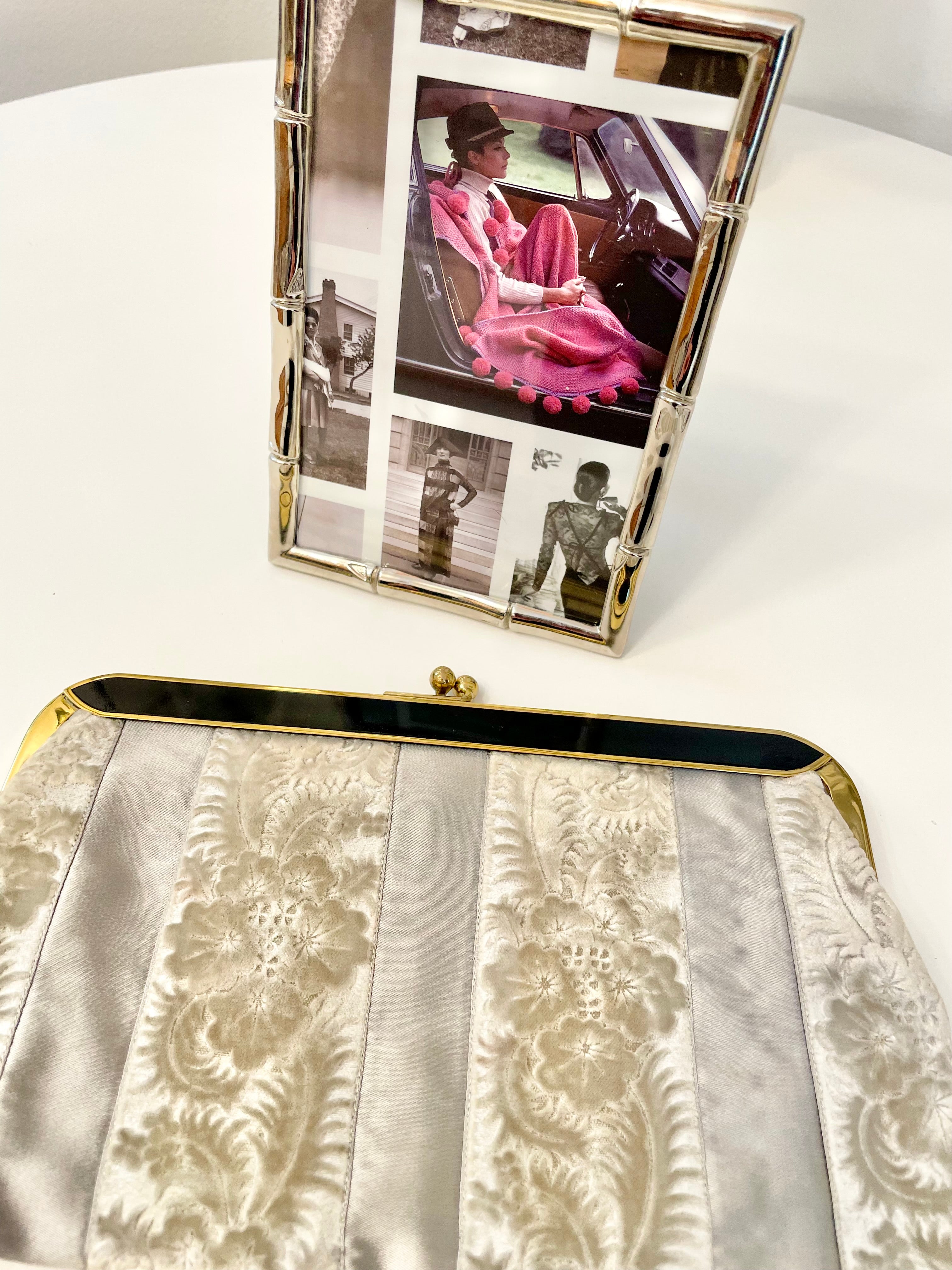 1960's super elegant french velvet evening bag.. what a feminine color story!