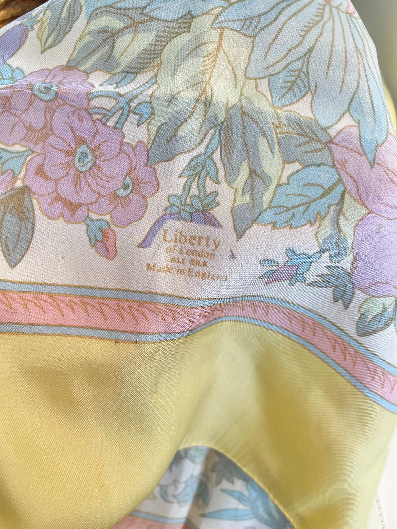 Vintage Liberty of London silk floral scarf.
