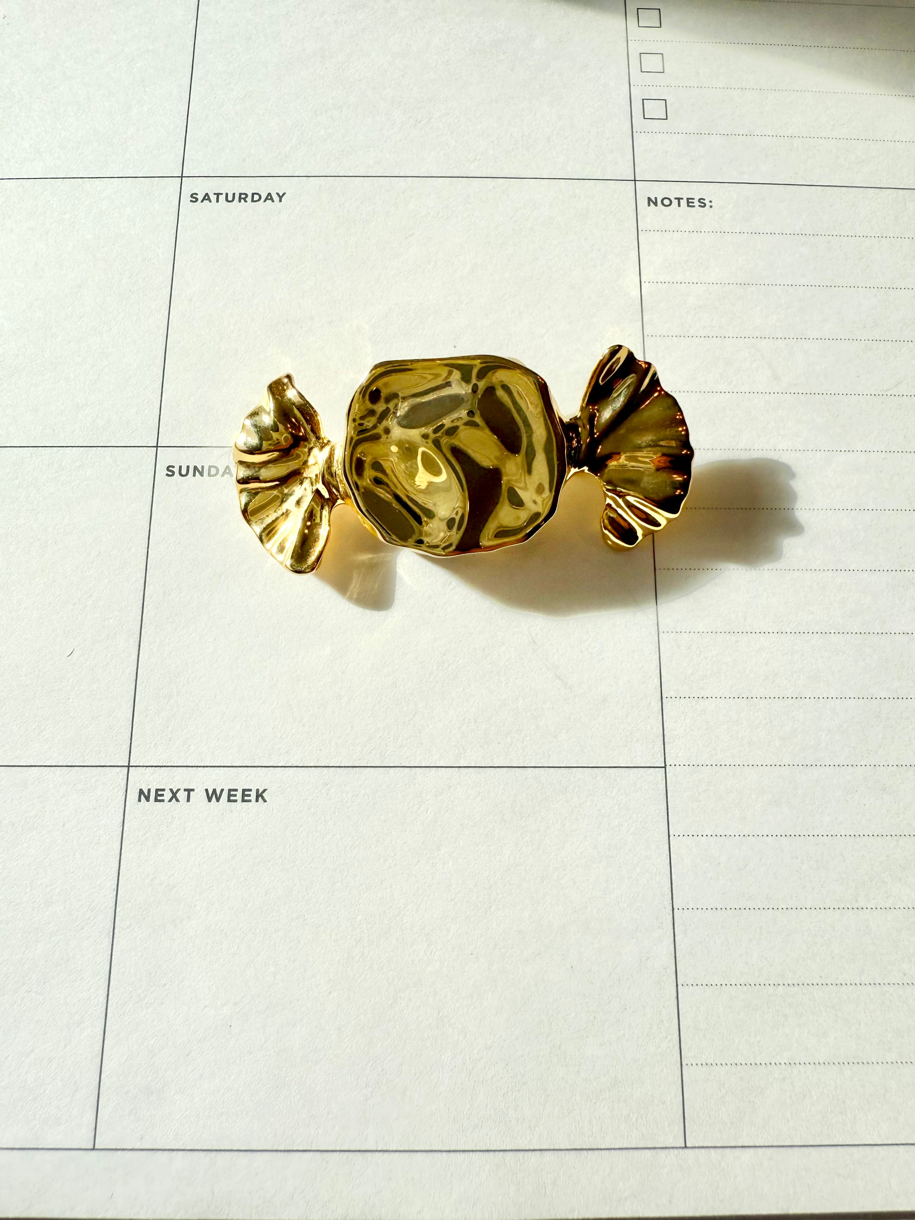 The most charming preppy gold candy brooch... perfect!