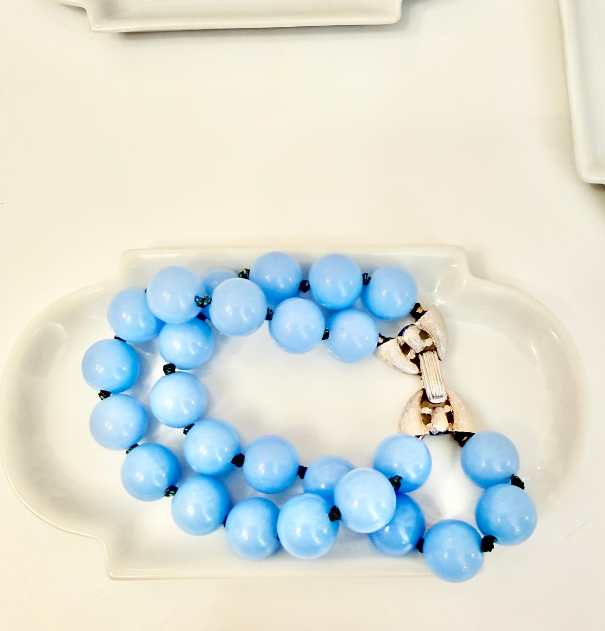 1960's lovely Trifari perwinkle blue divine bracelets...so feminine