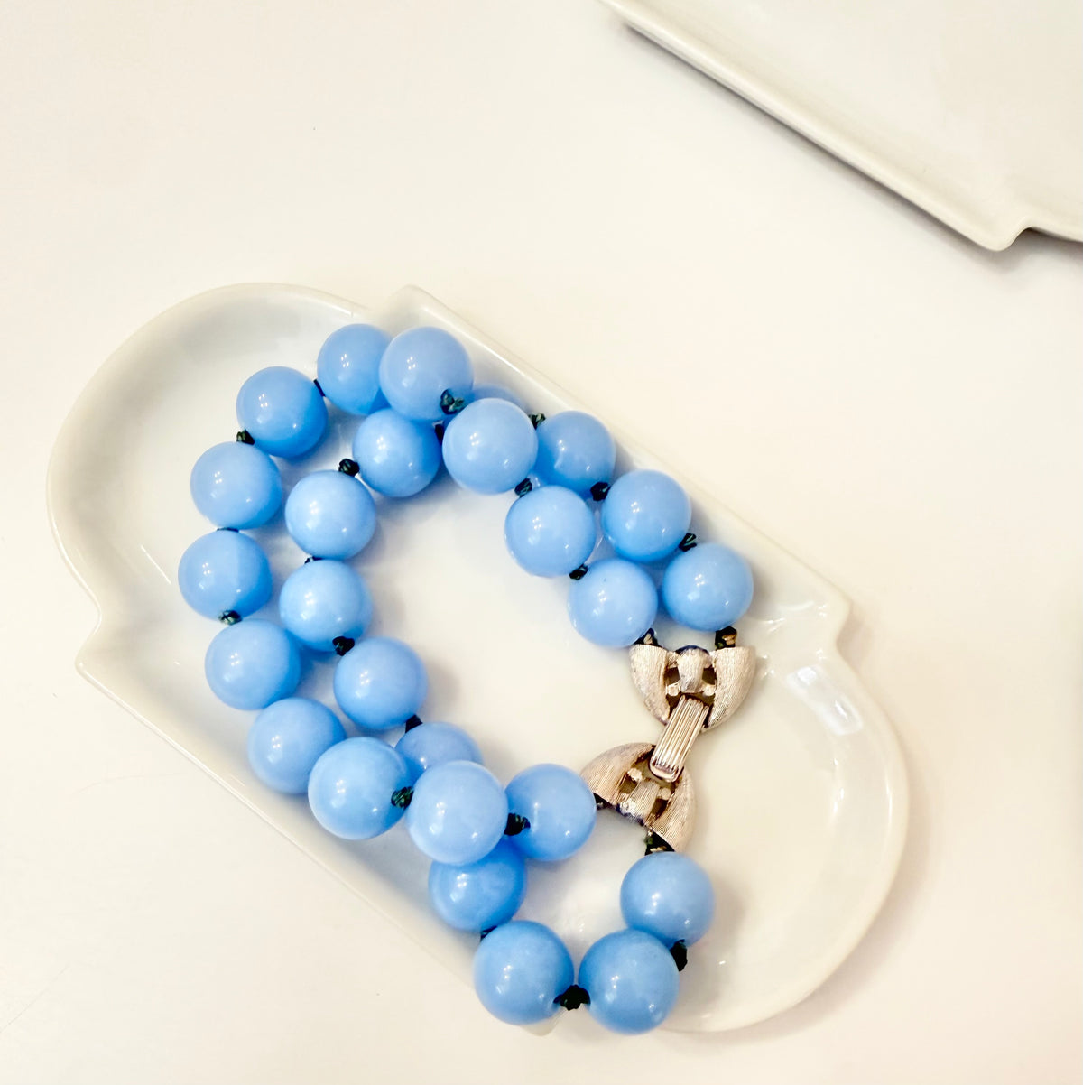 1960's lovely Trifari perwinkle blue divine bracelets...so feminine