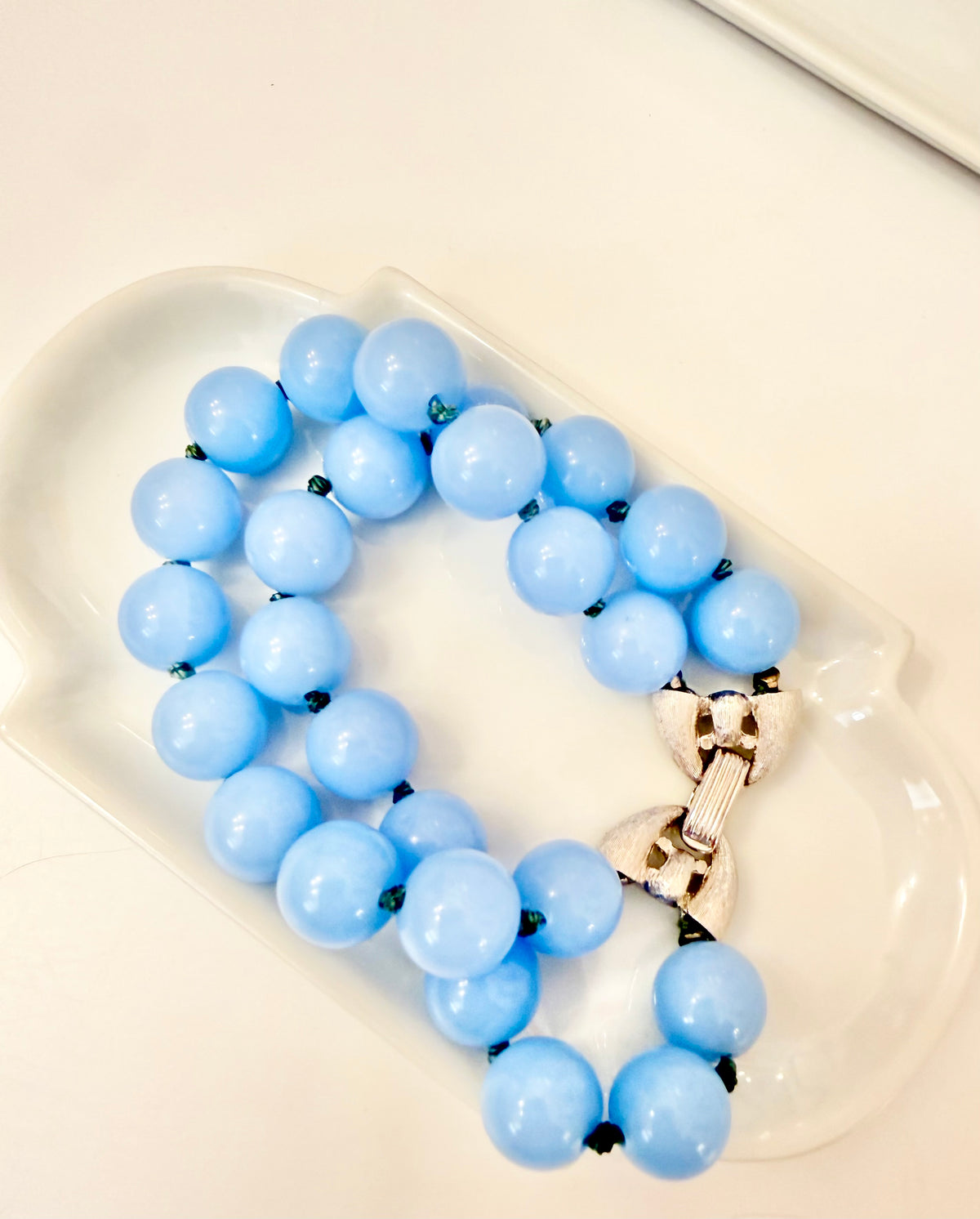 1960's lovely Trifari perwinkle blue divine bracelets...so feminine
