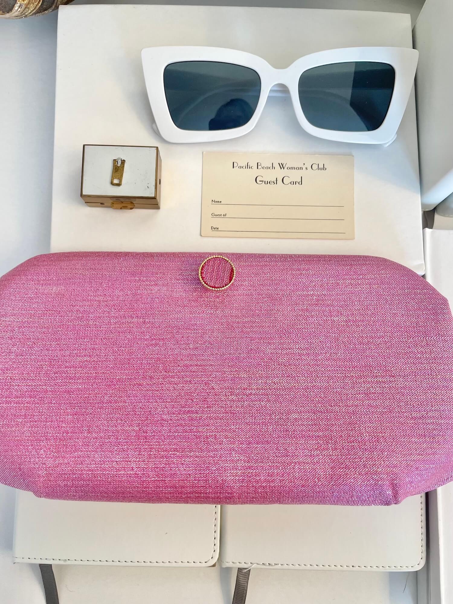 Flirty gal 1960's pink lame clutch bag...what a color!