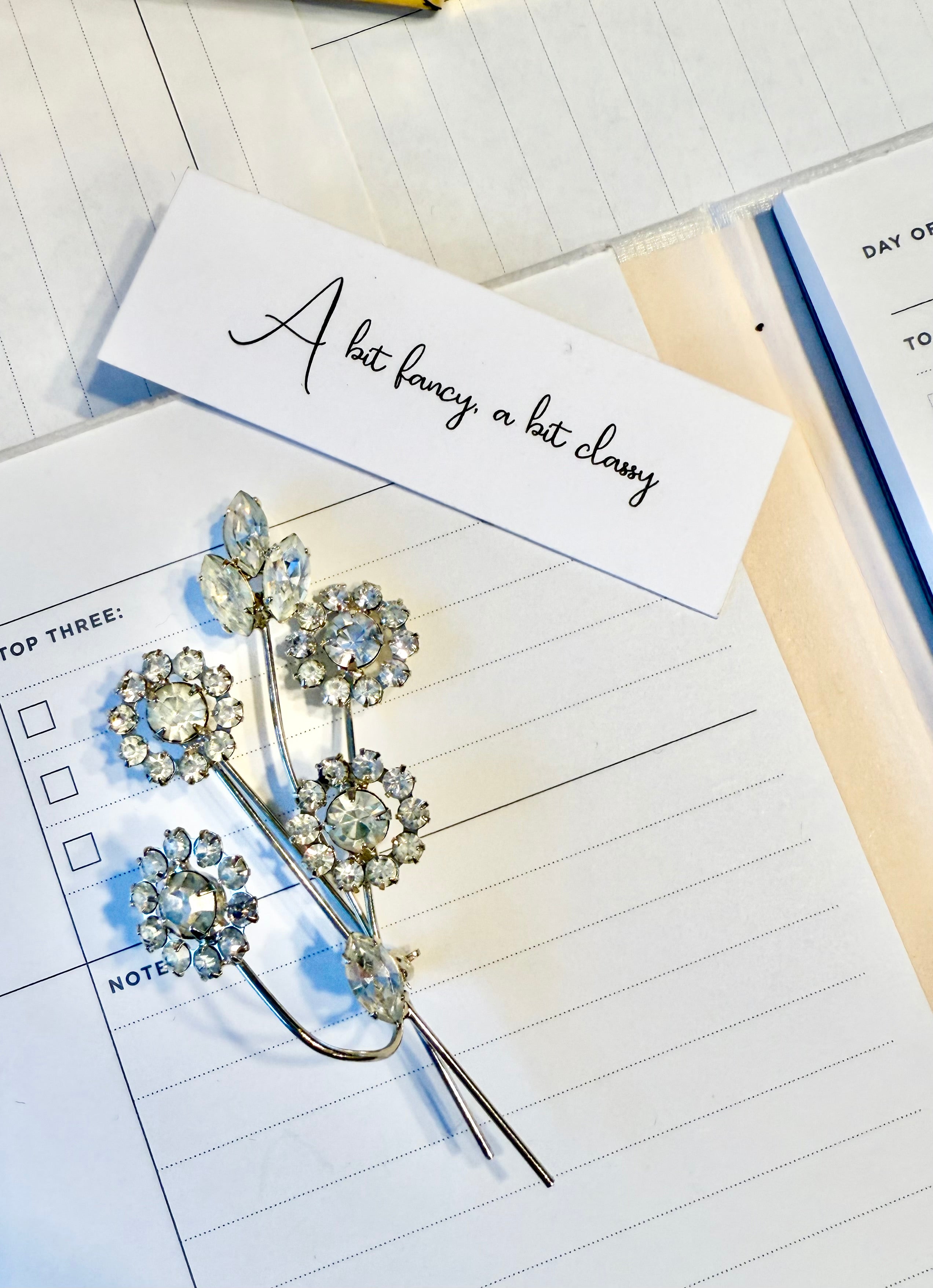 1940's stunning french glass flower sprig brooch... so darling