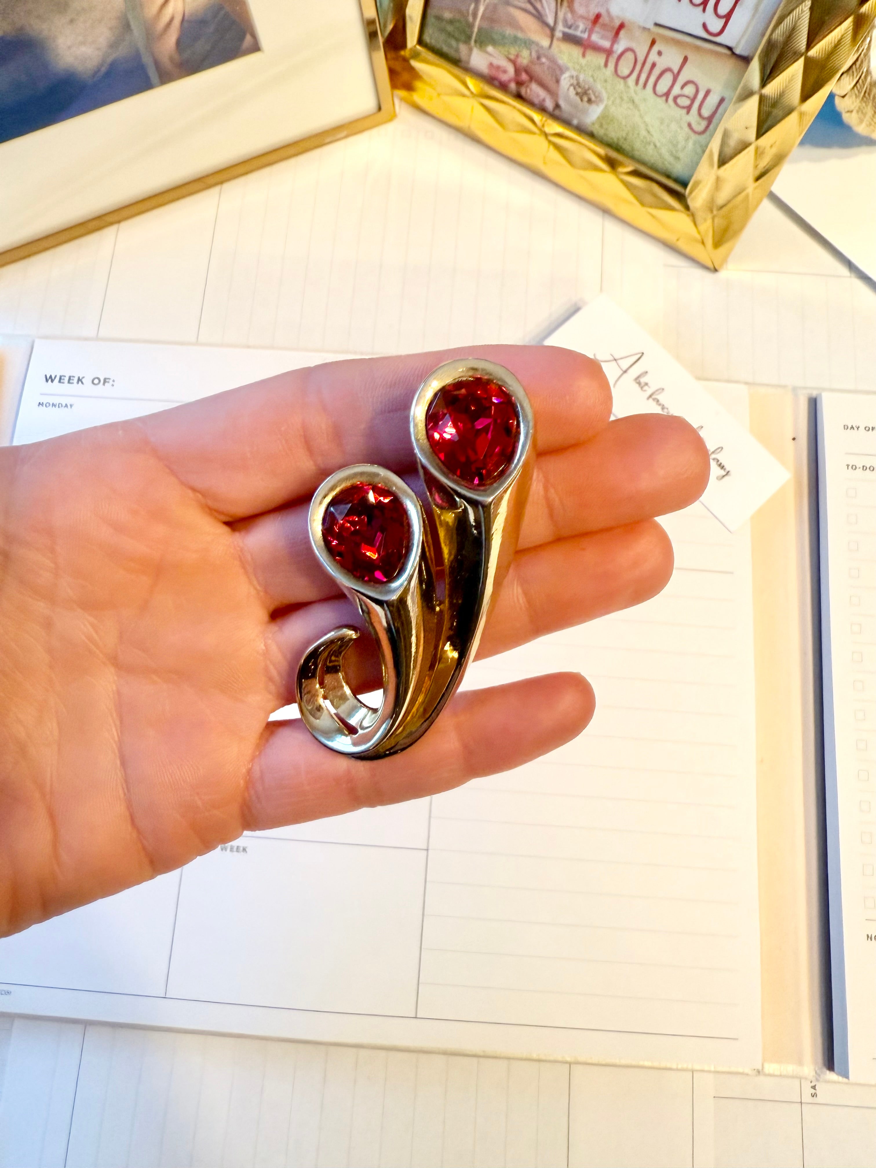 The most elegant Coro ruby glass brooch.... so divine