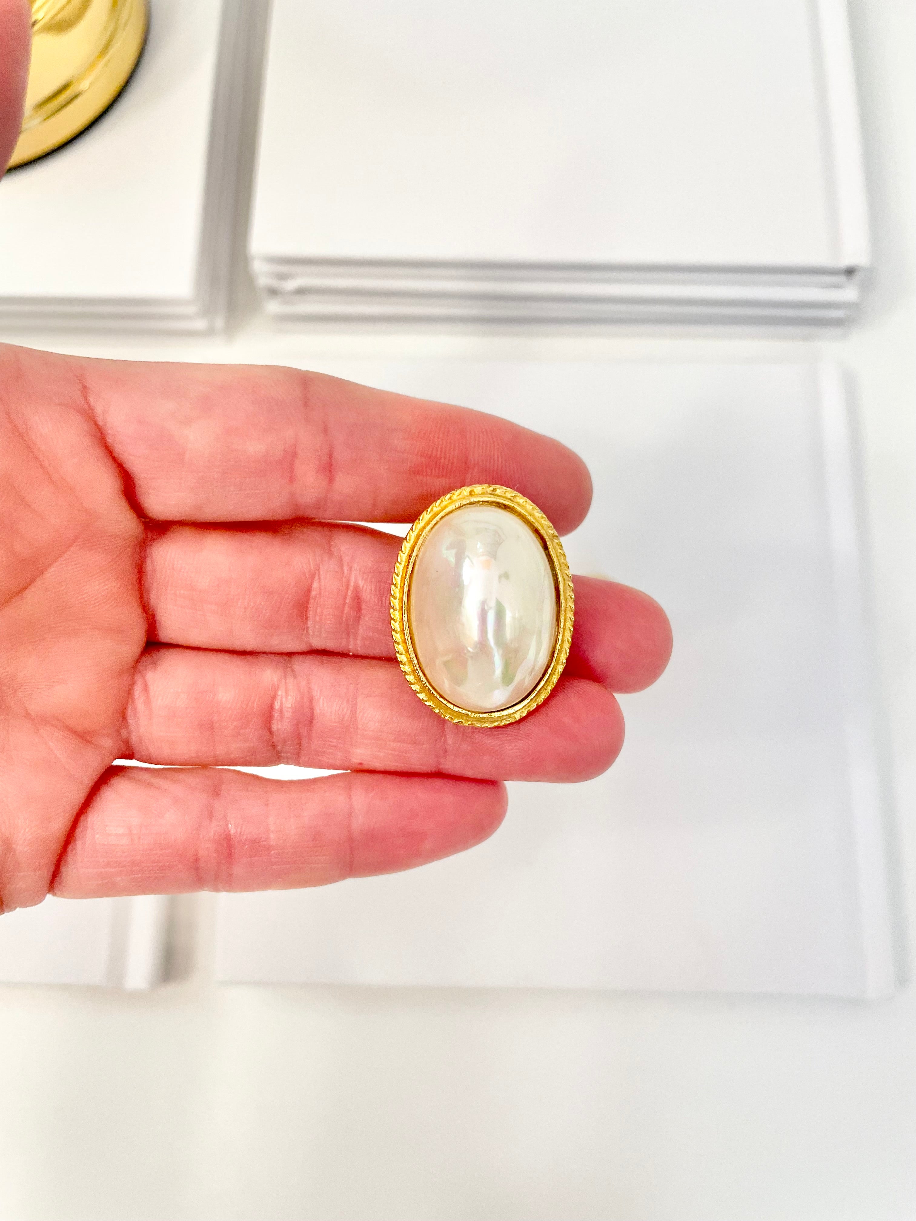 The most divine faux baroque pearl cocktail ring...so fabulous