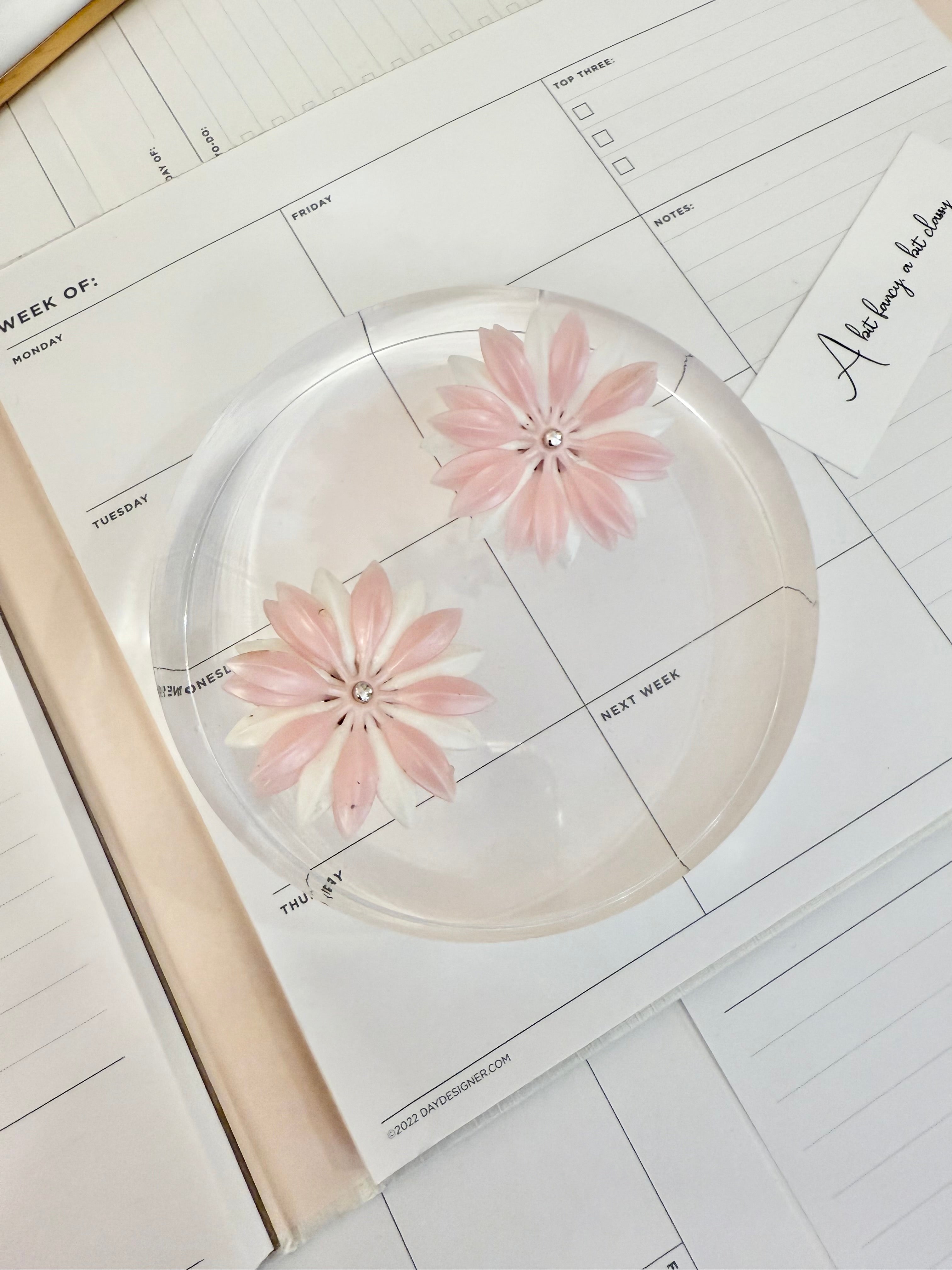 1960's Flirty gal soft pink flower earrings...so pretty!