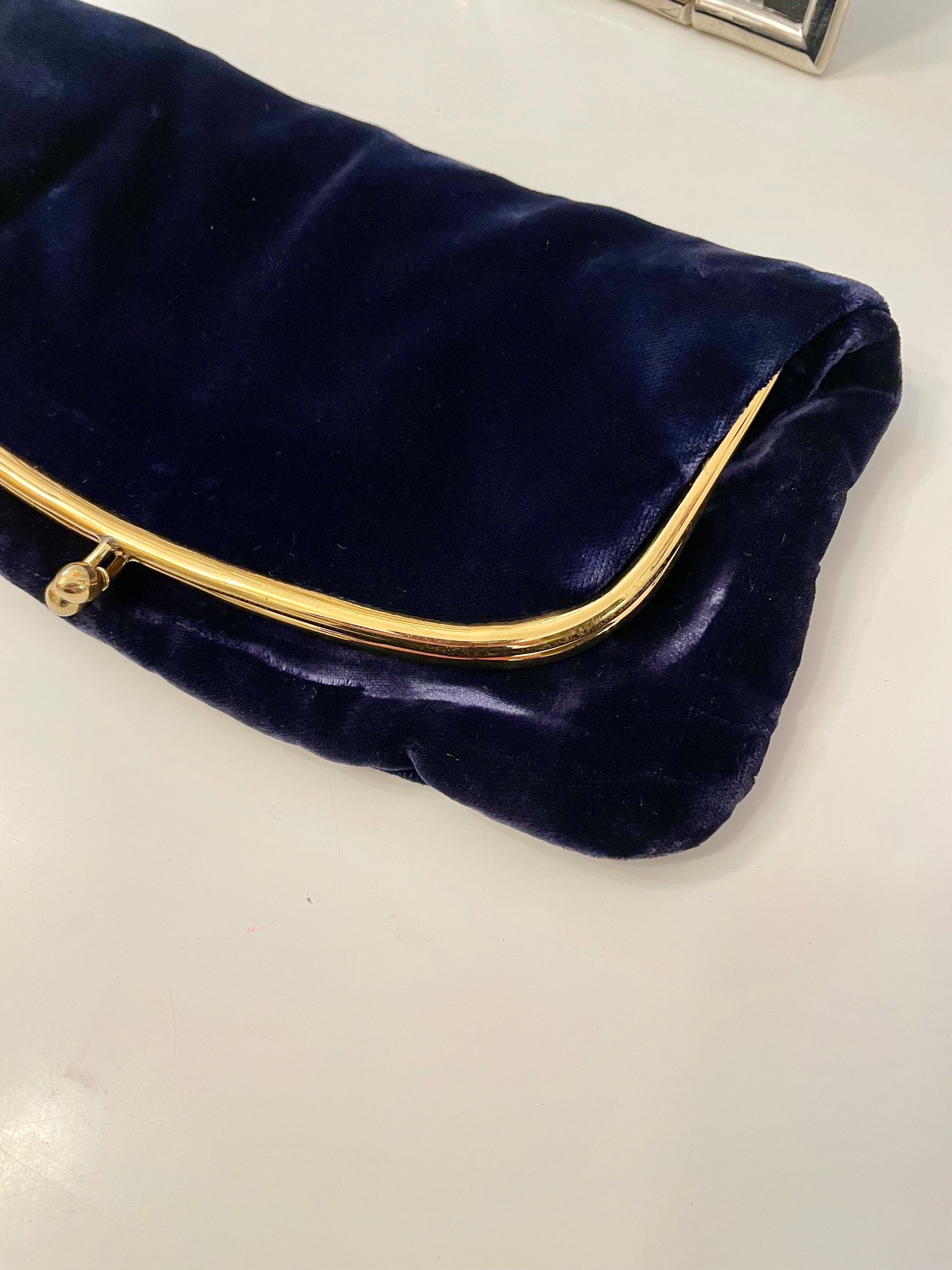 1960's the most divine rich blue velvet clutch... so extraordinary