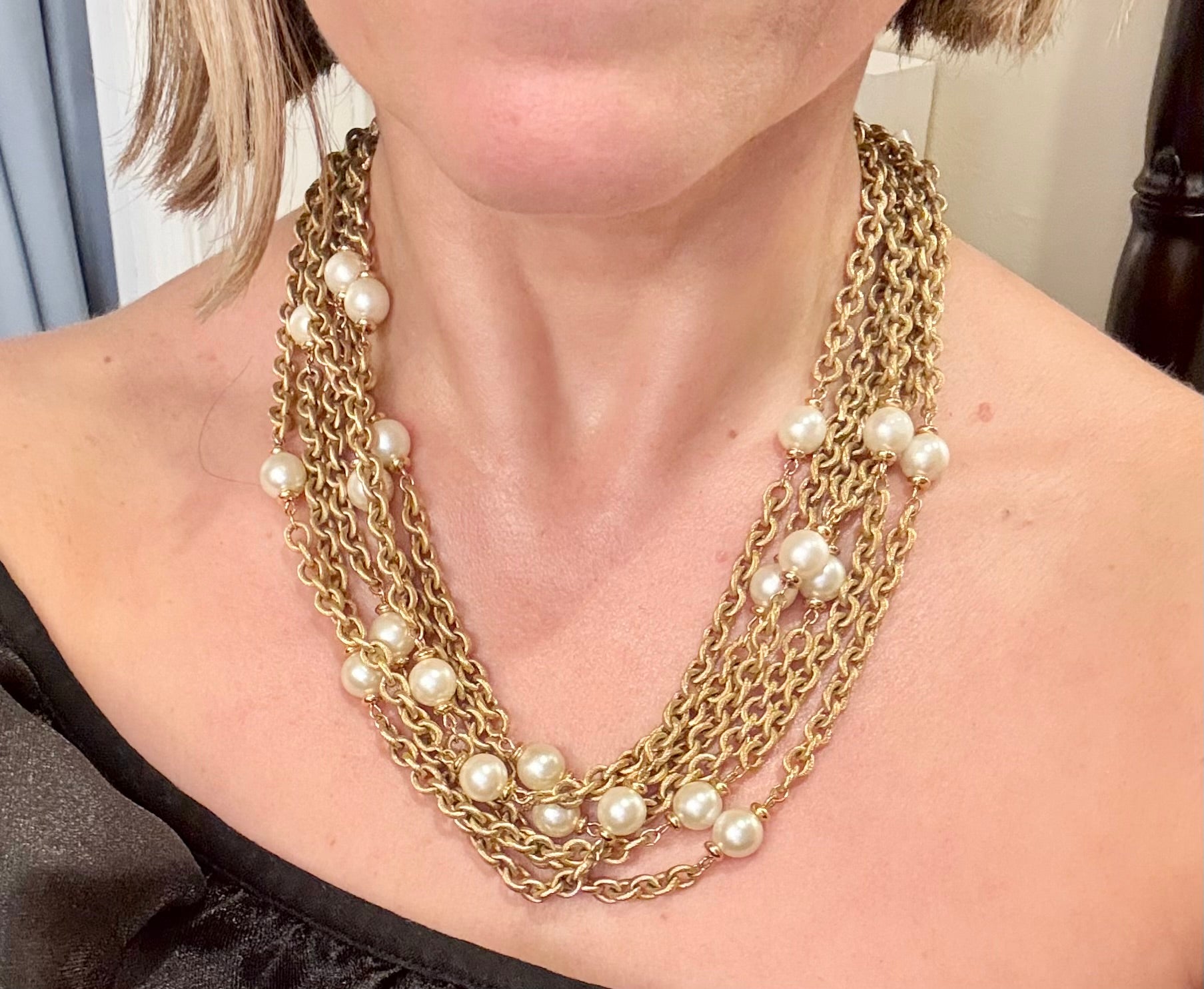 The charming gold chain and pearl necklace by Napier.