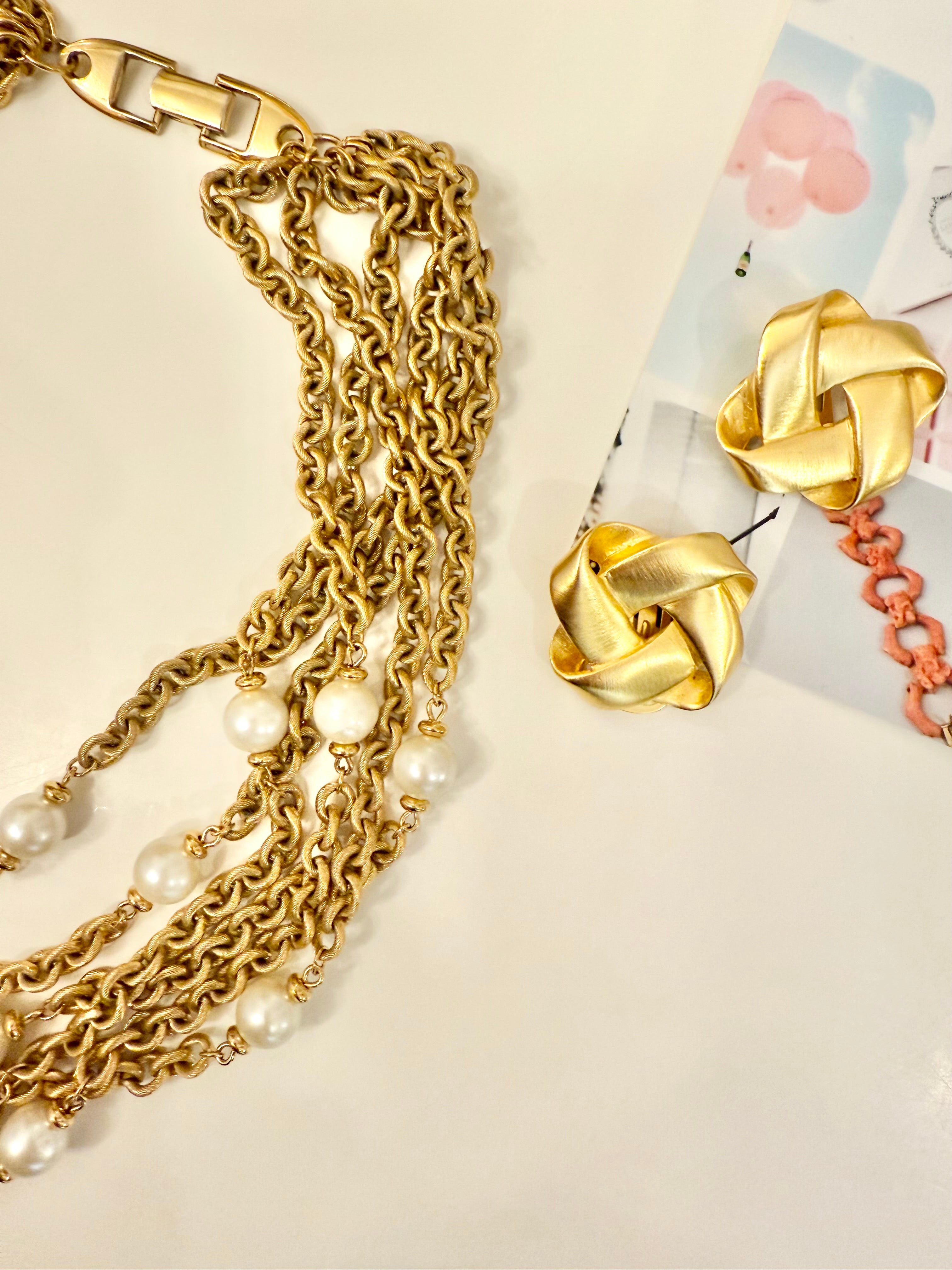 The charming gold chain and pearl necklace by Napier.