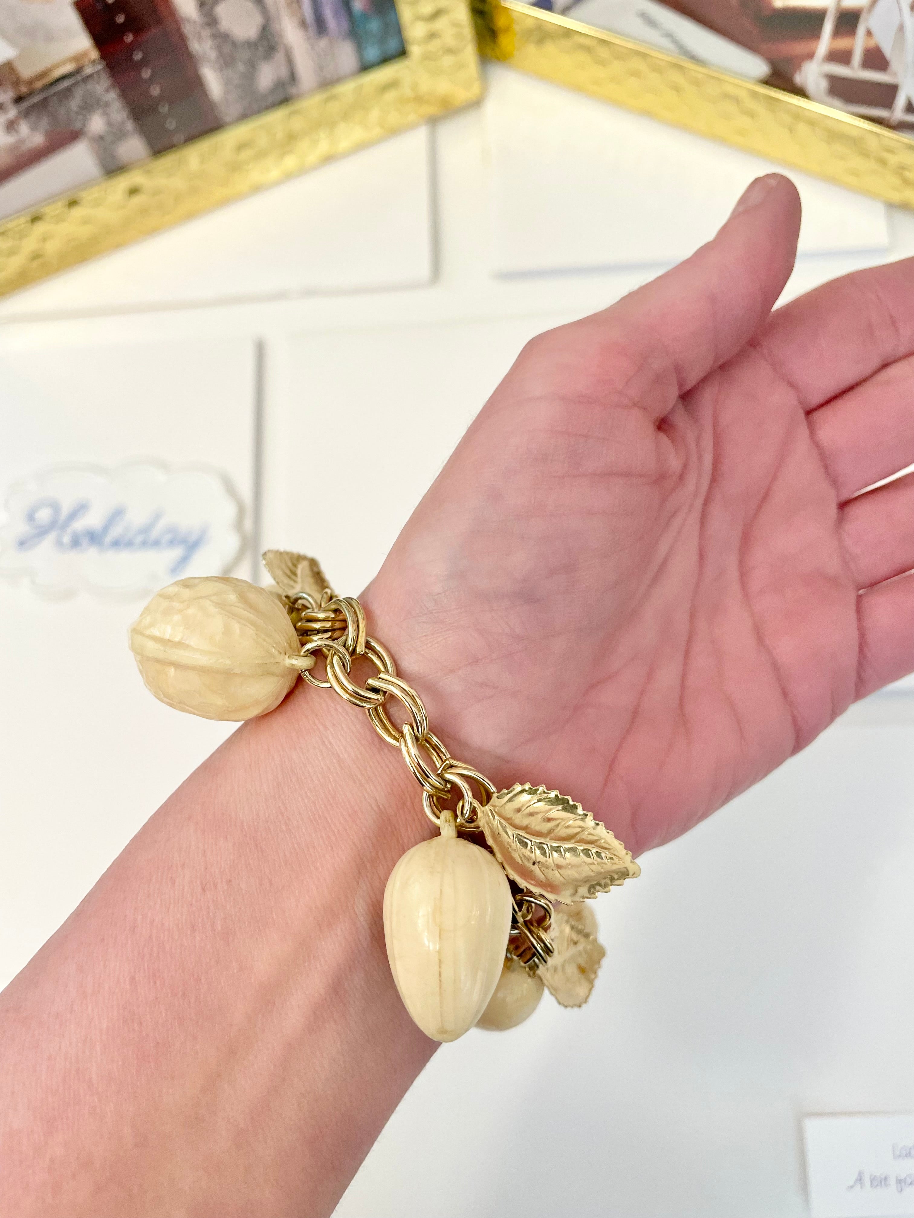 The most charming ivory resin charm bracelet that there was.... so cheeky!