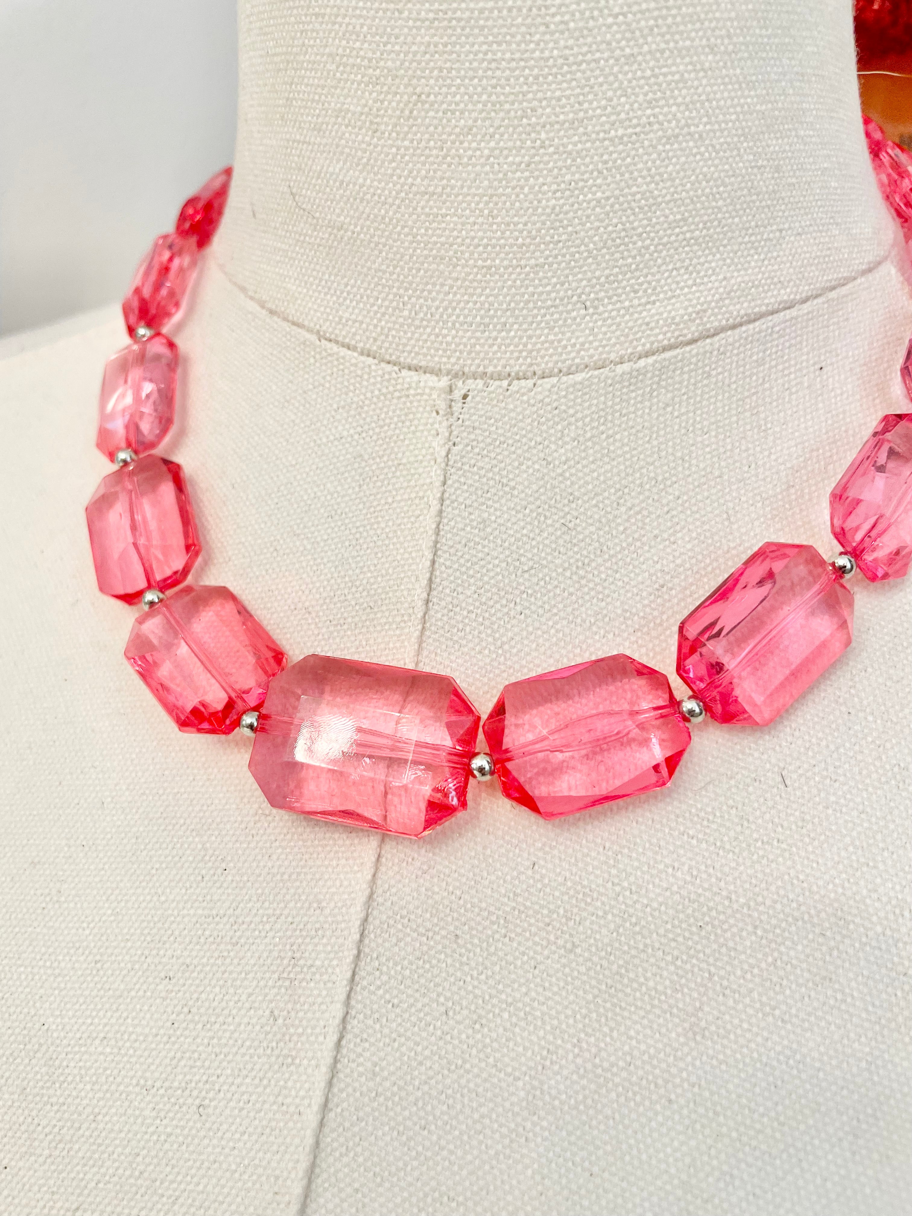 The Flirty gal is always in love with a classy pink necklace...