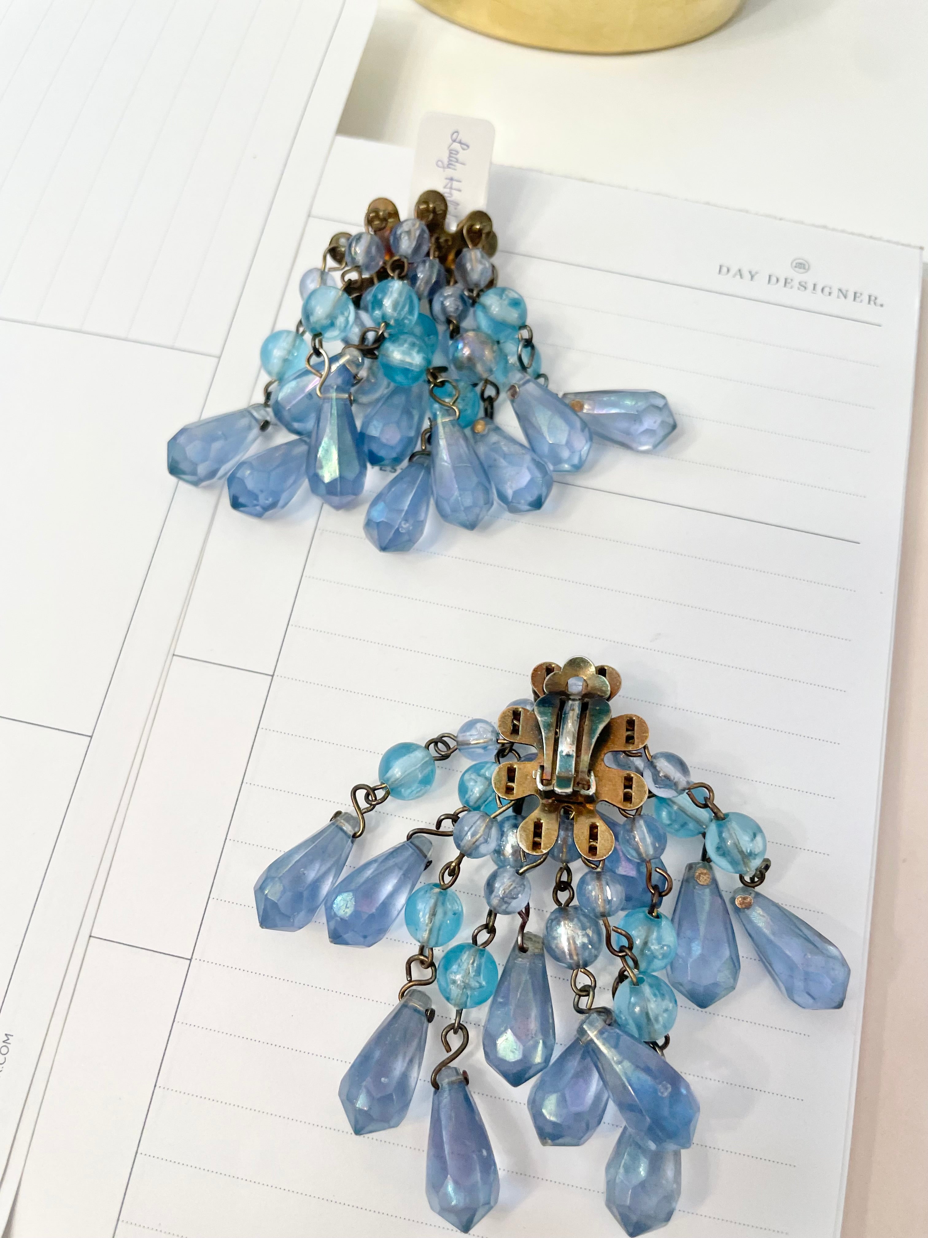 The most divine soft blue waterfall earrings.... so darling