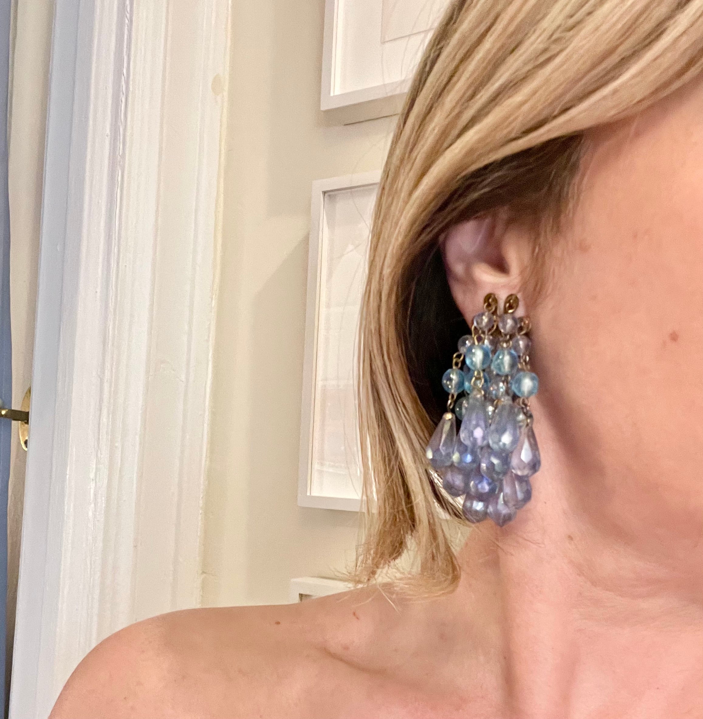 The most divine soft blue waterfall earrings.... so darling