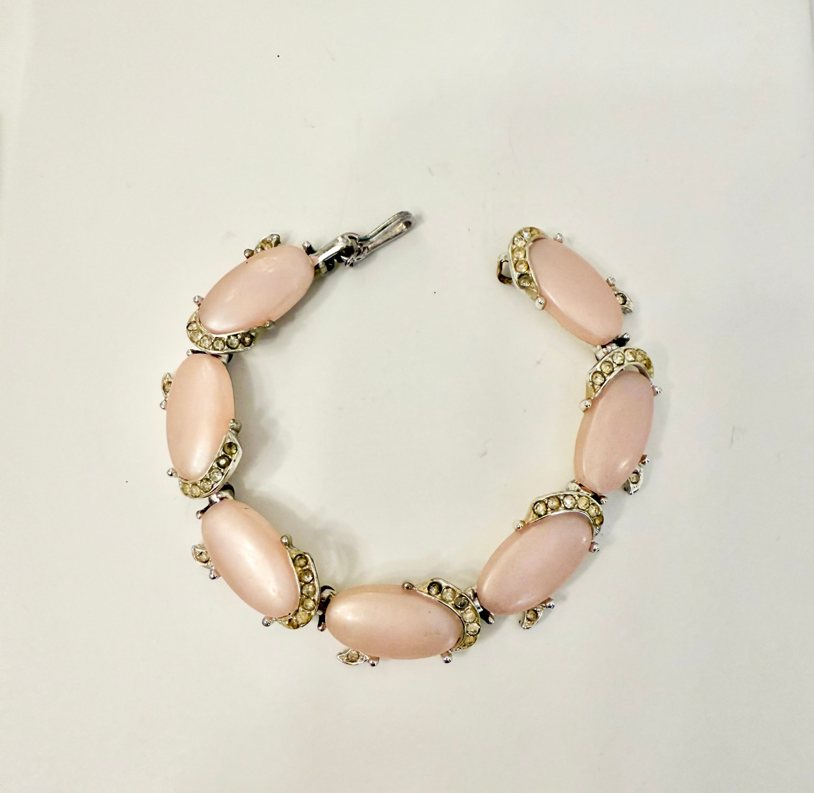 The most charming blush pink tennis style bracelet... so flirty