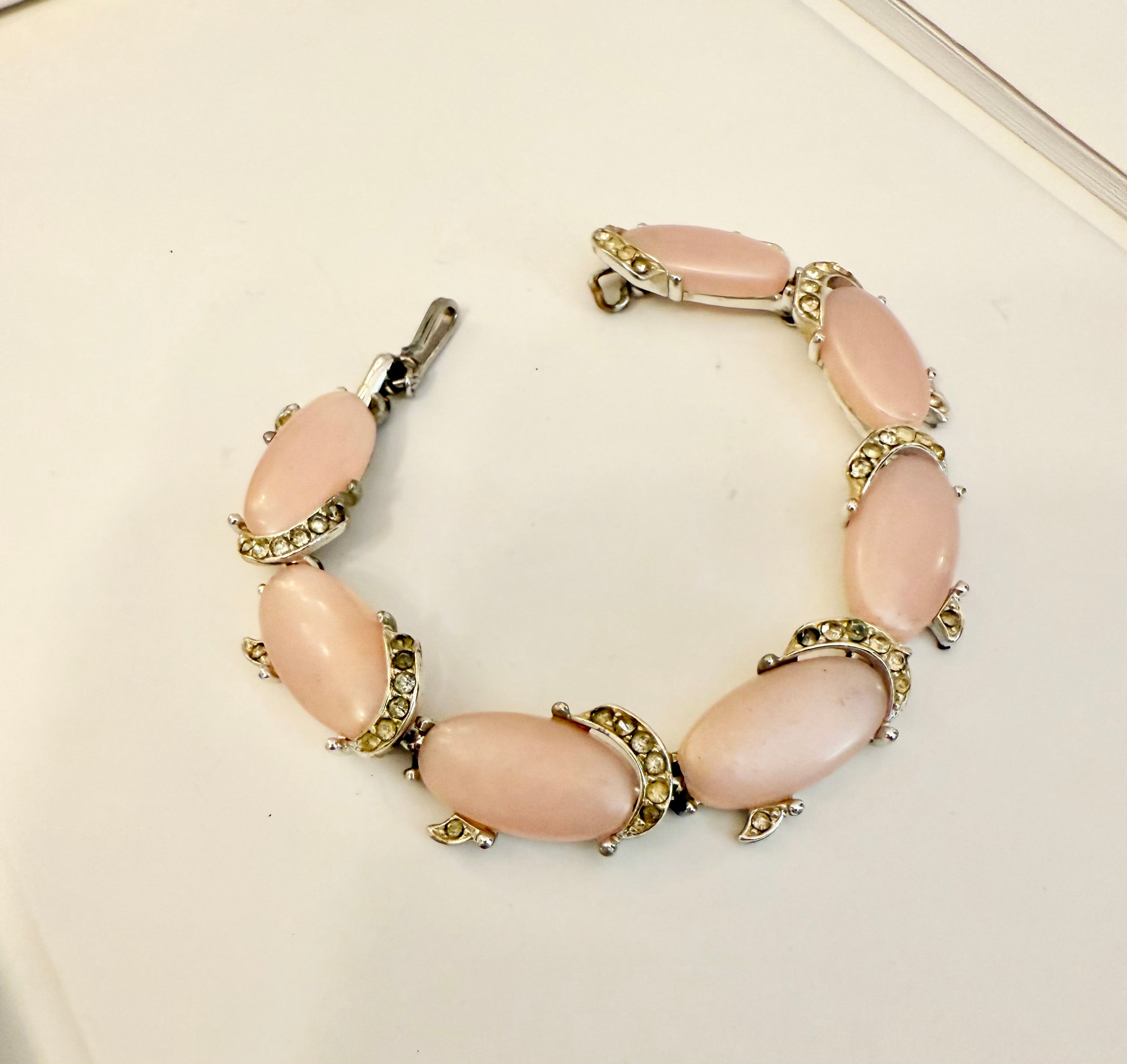 The most charming blush pink tennis style bracelet... so flirty