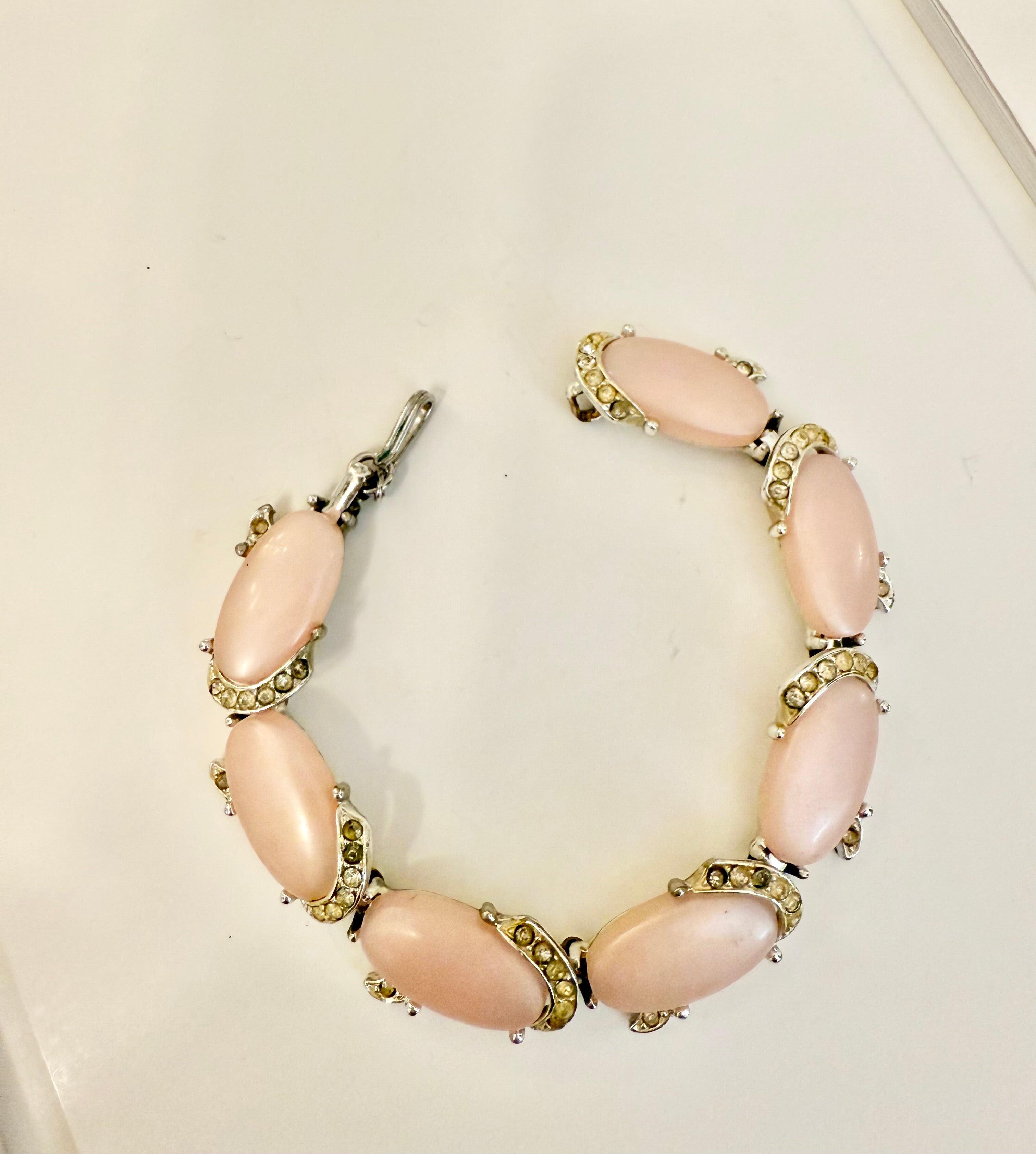 The most charming blush pink tennis style bracelet... so flirty