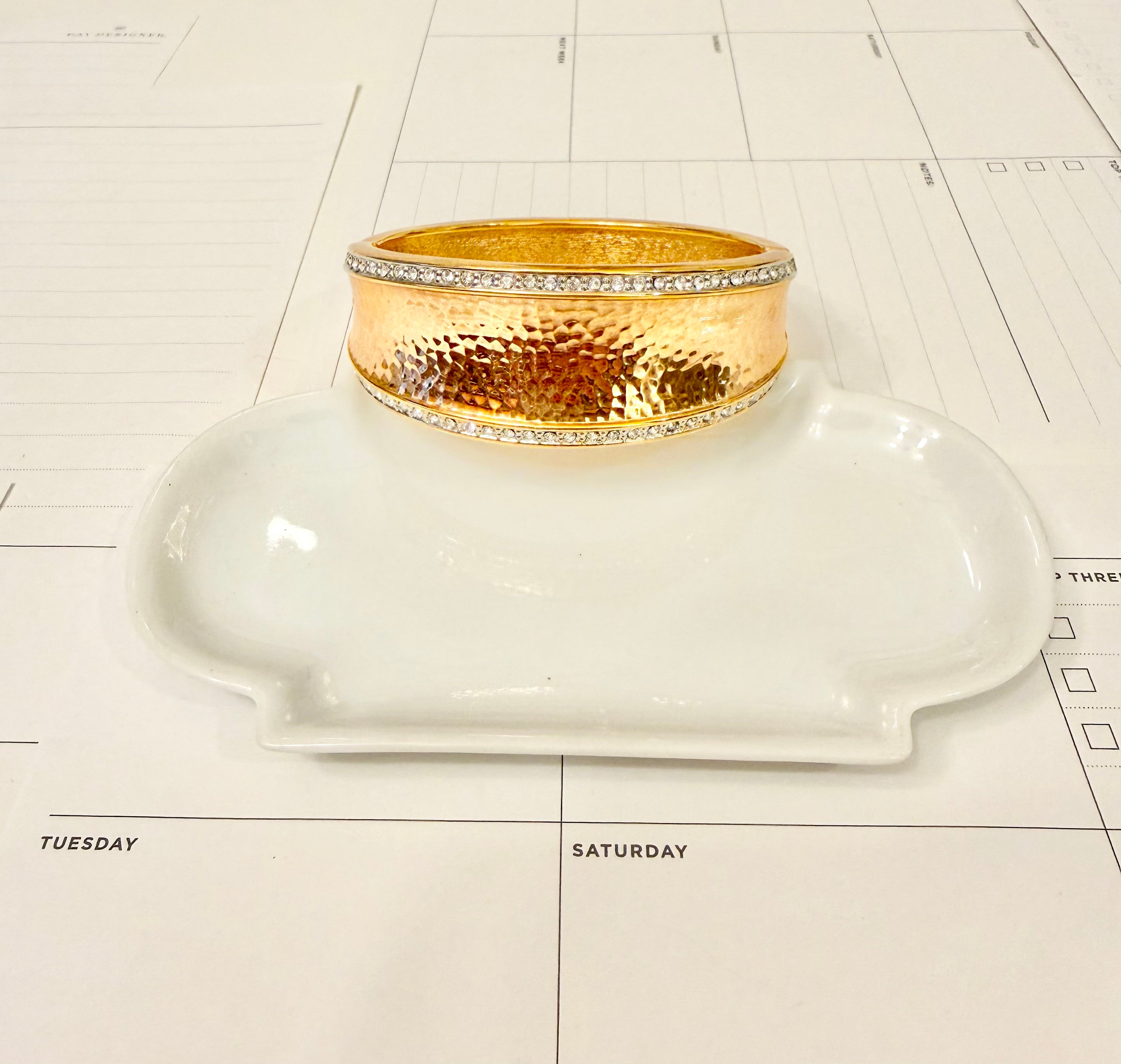 Truly classy gold plated bracelet adorned with pave set stones... lovely