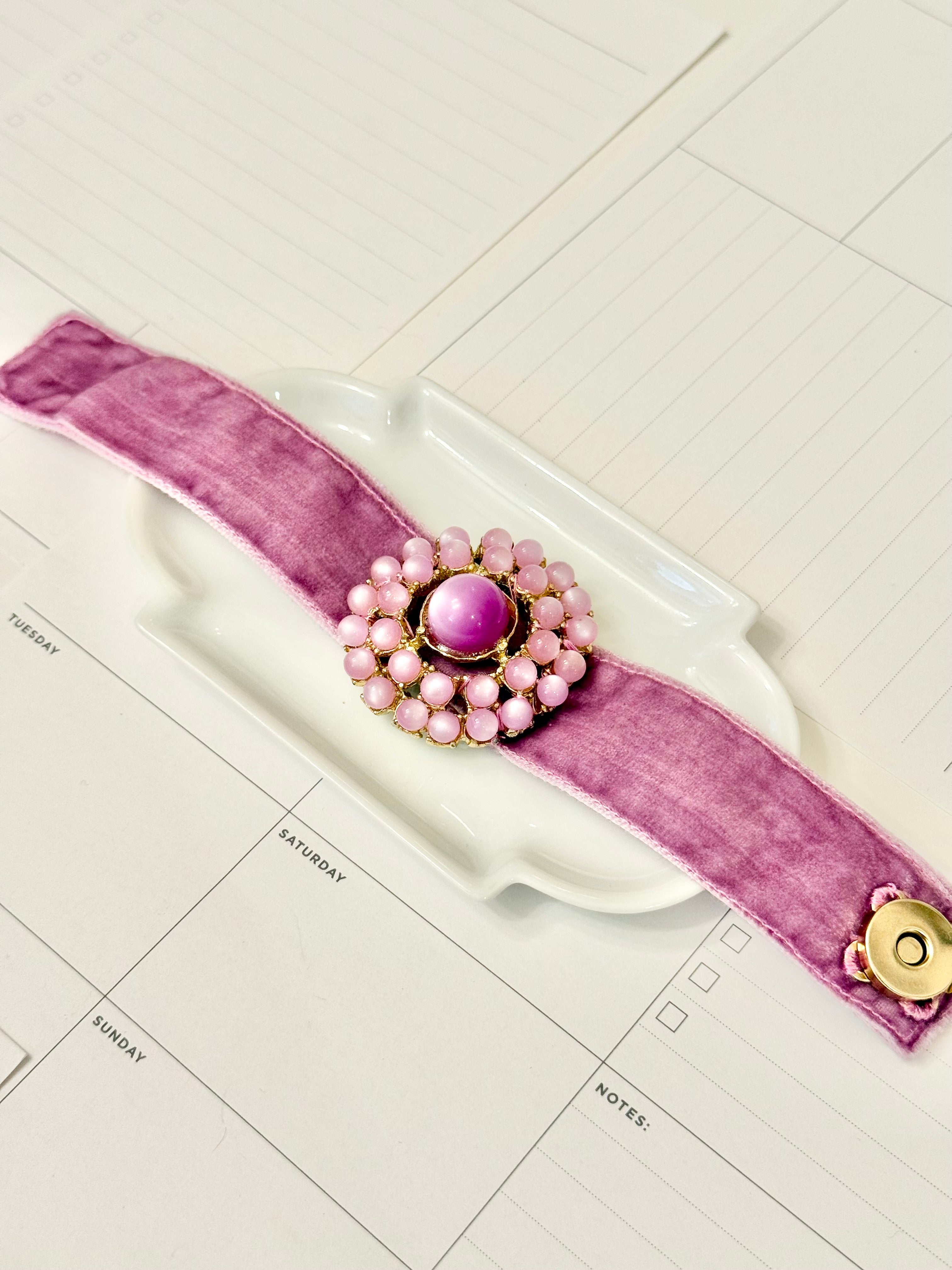 1960's divine monochromatic stunning french velvet bracelet....