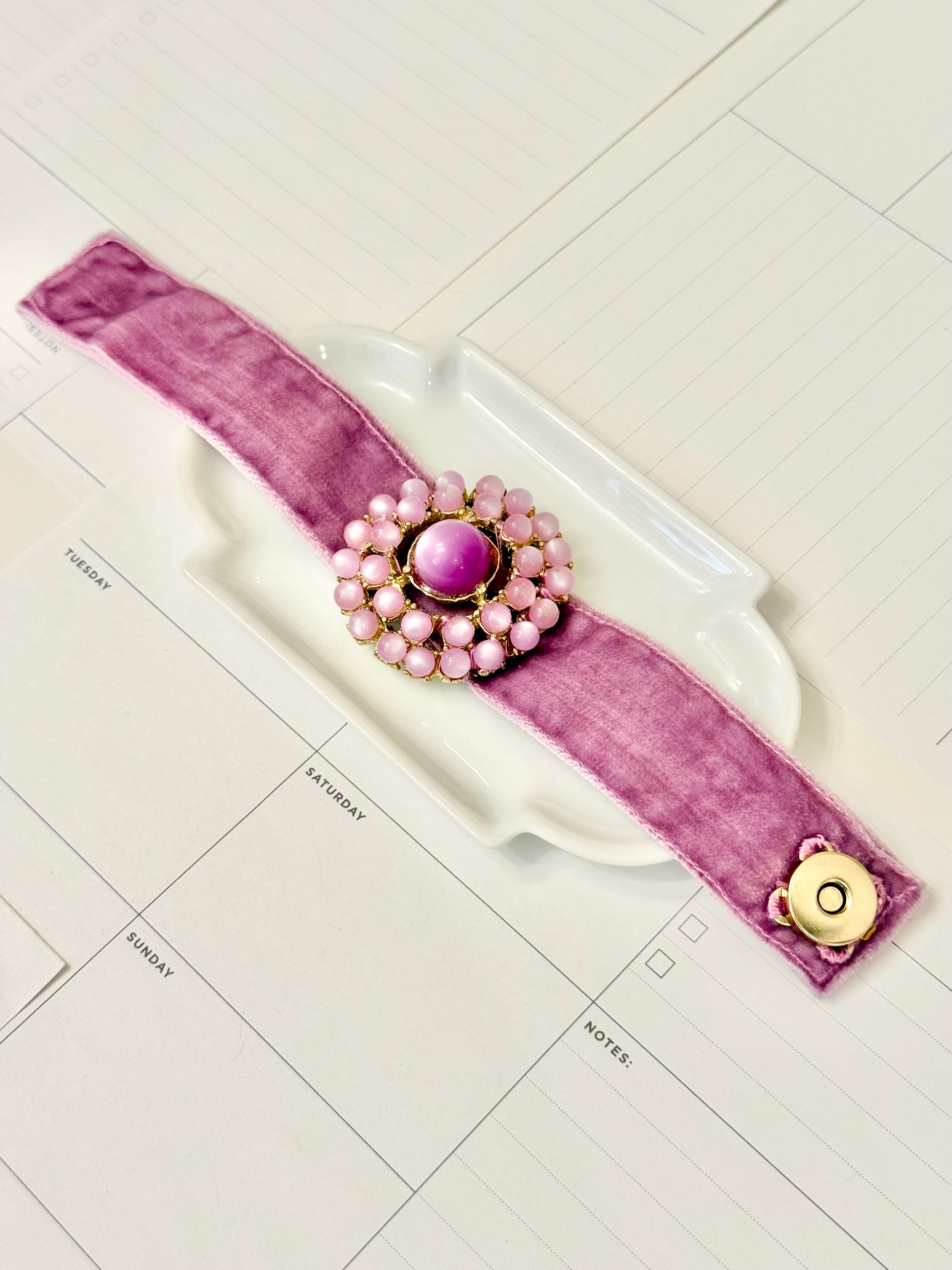 1960's divine monochromatic stunning french velvet bracelet....