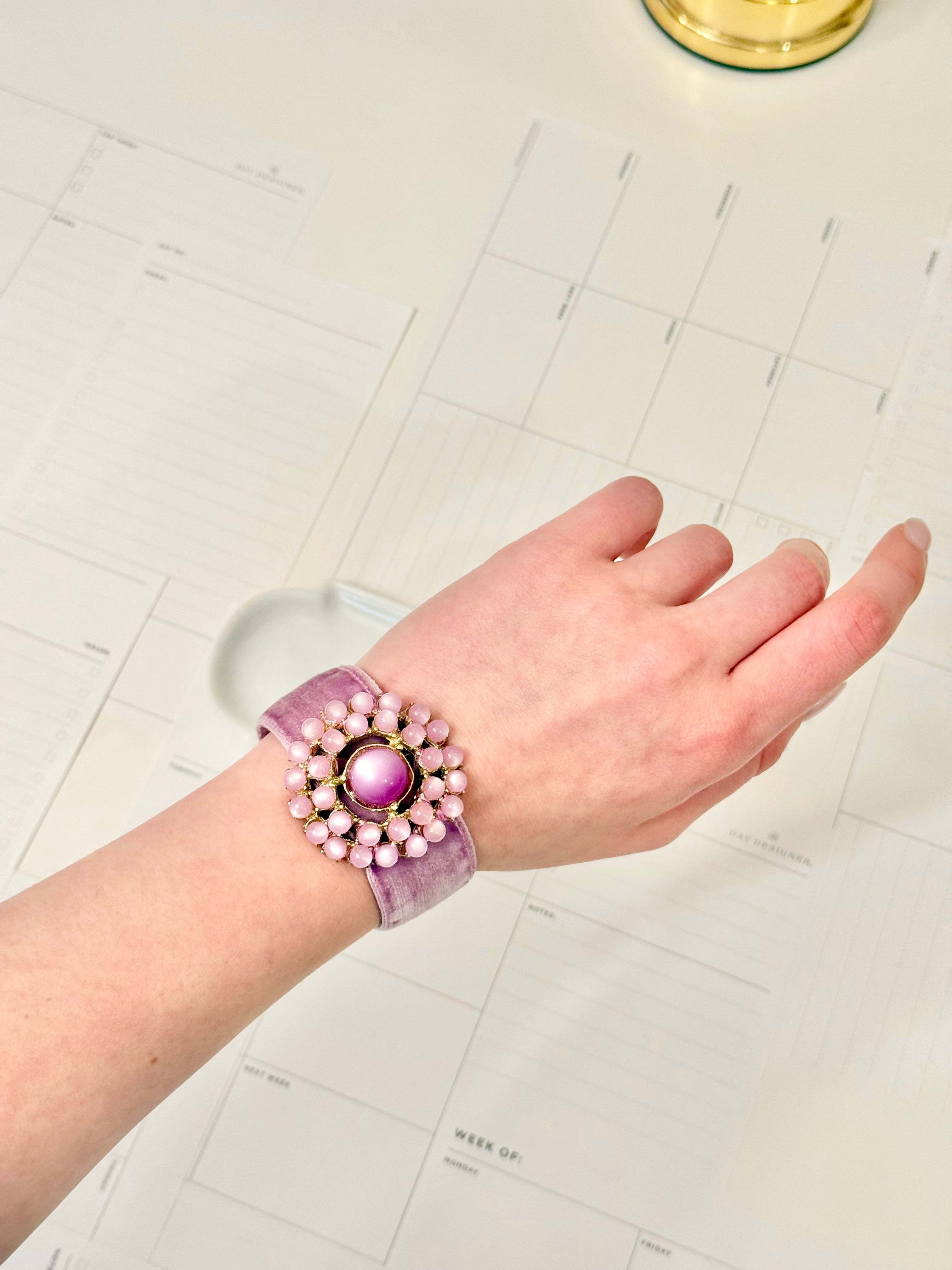 1960's divine monochromatic stunning french velvet bracelet....