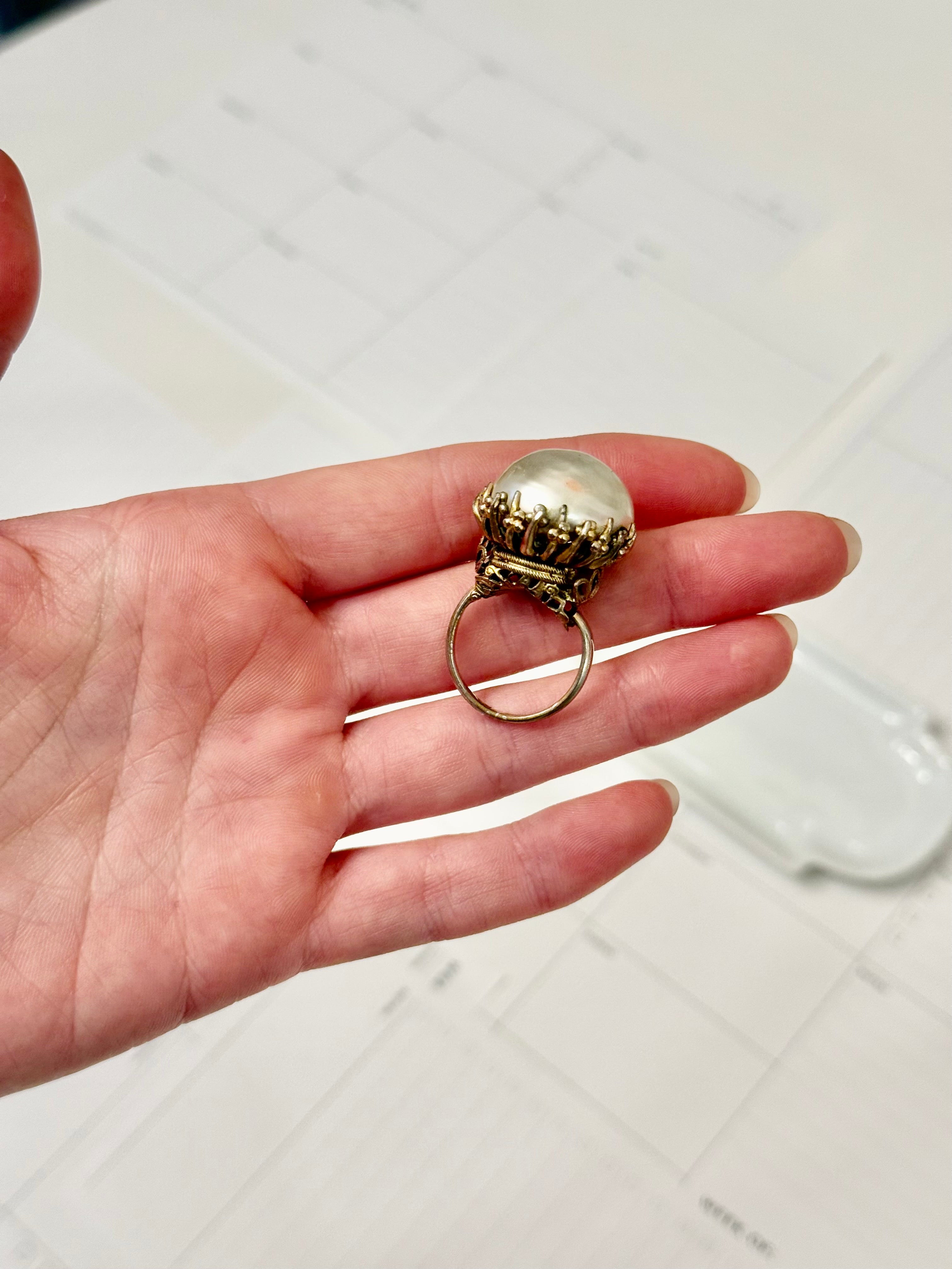 1960's charming baroque pearl cocktail....so elegant