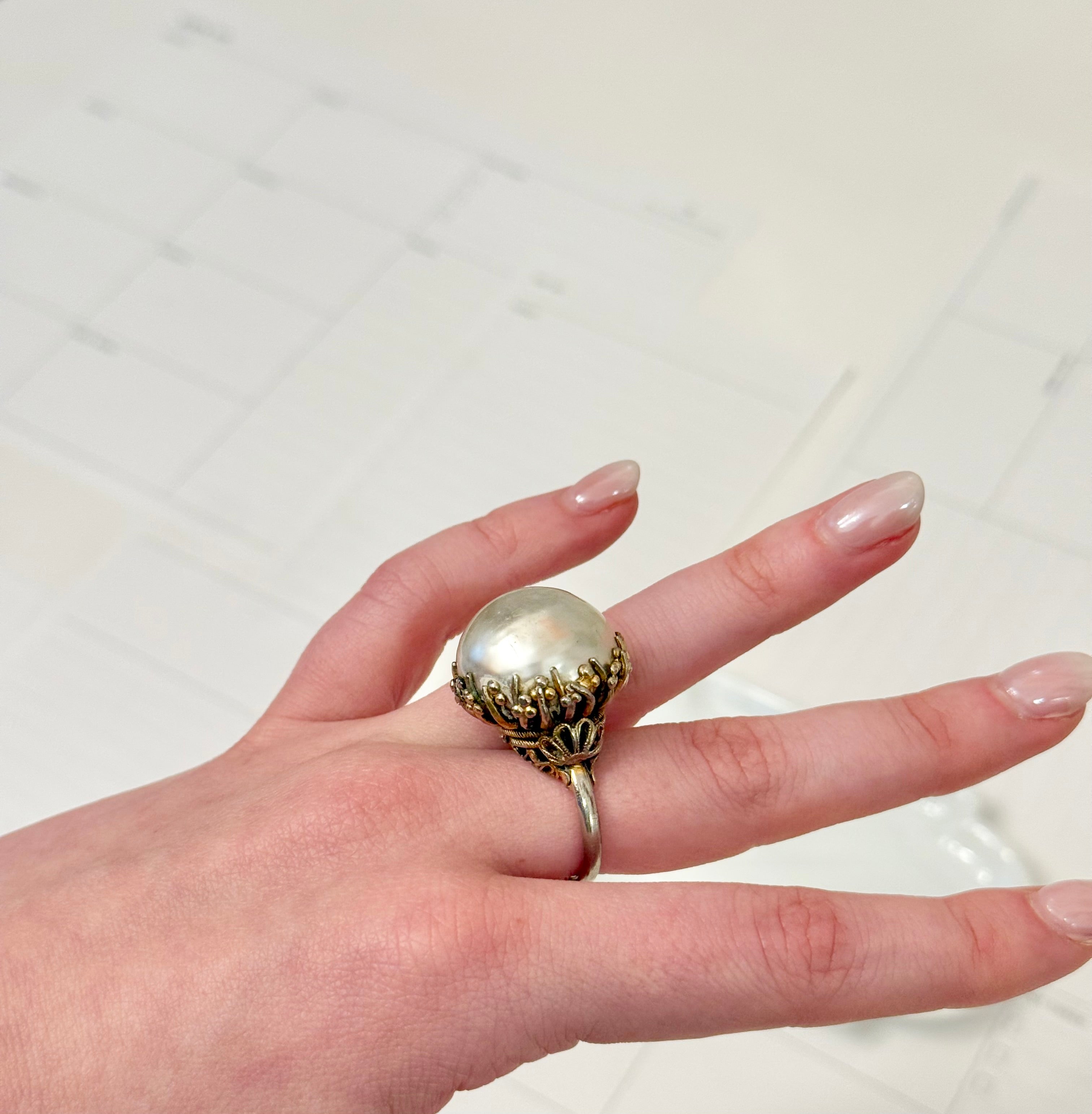 1960's charming baroque pearl cocktail....so elegant