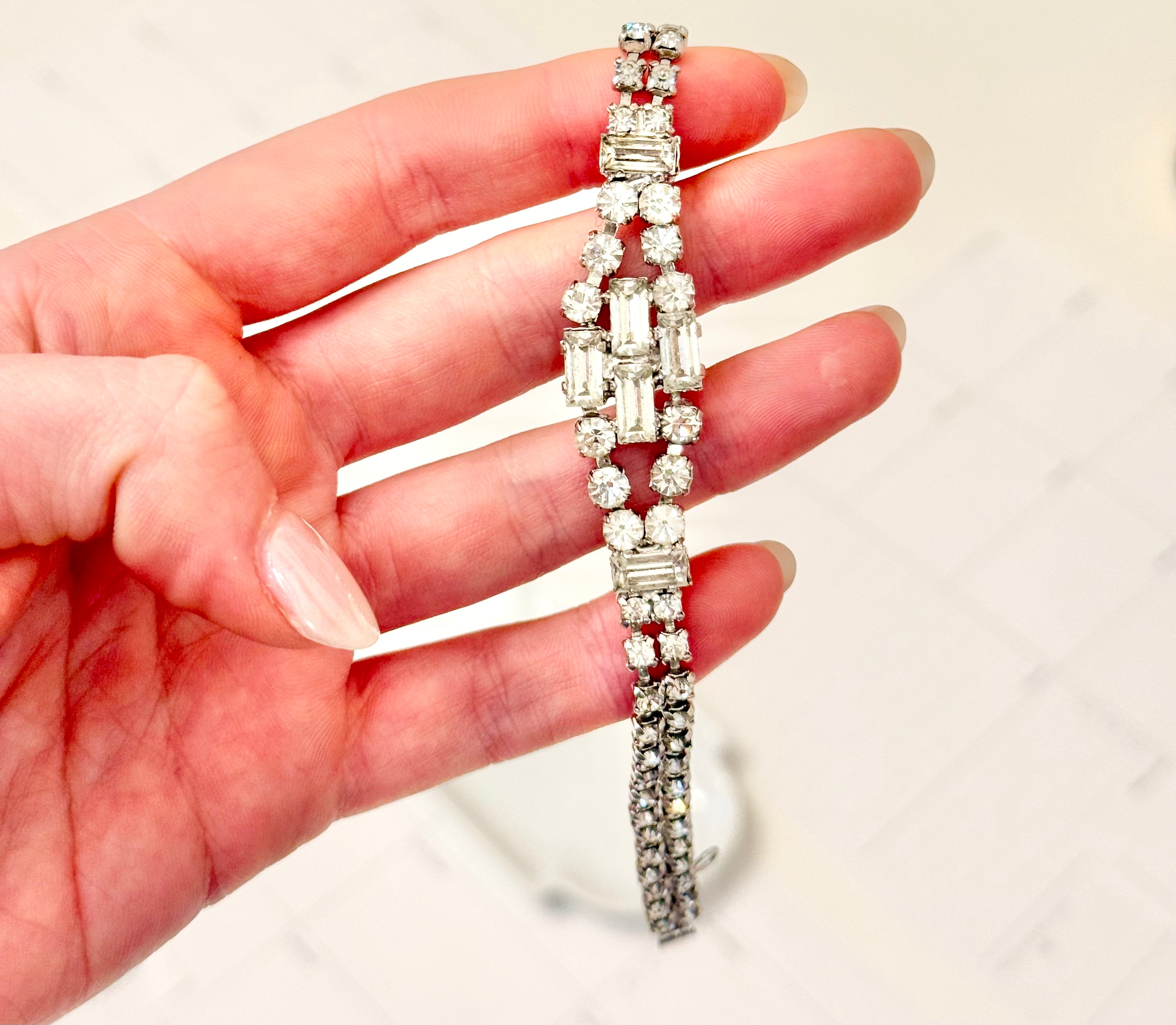 1960's most divine glass tennis bracelet....