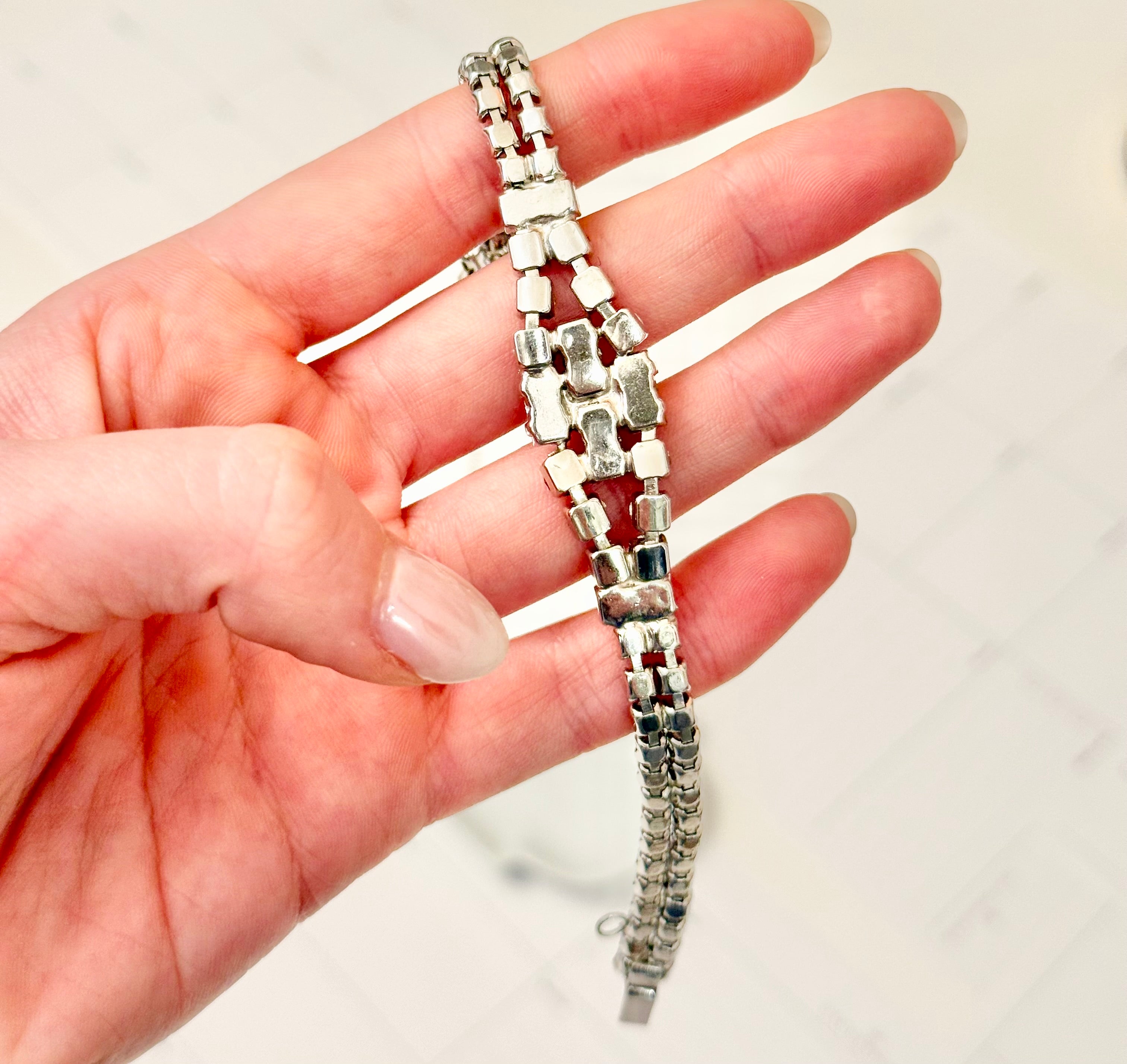 1960's most divine glass tennis bracelet....