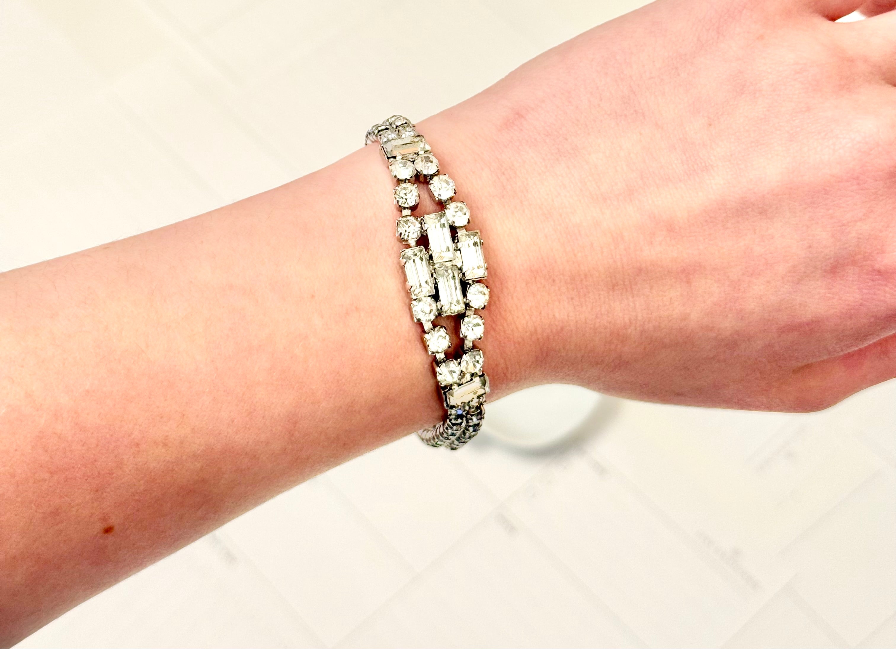 1960's most divine glass tennis bracelet....