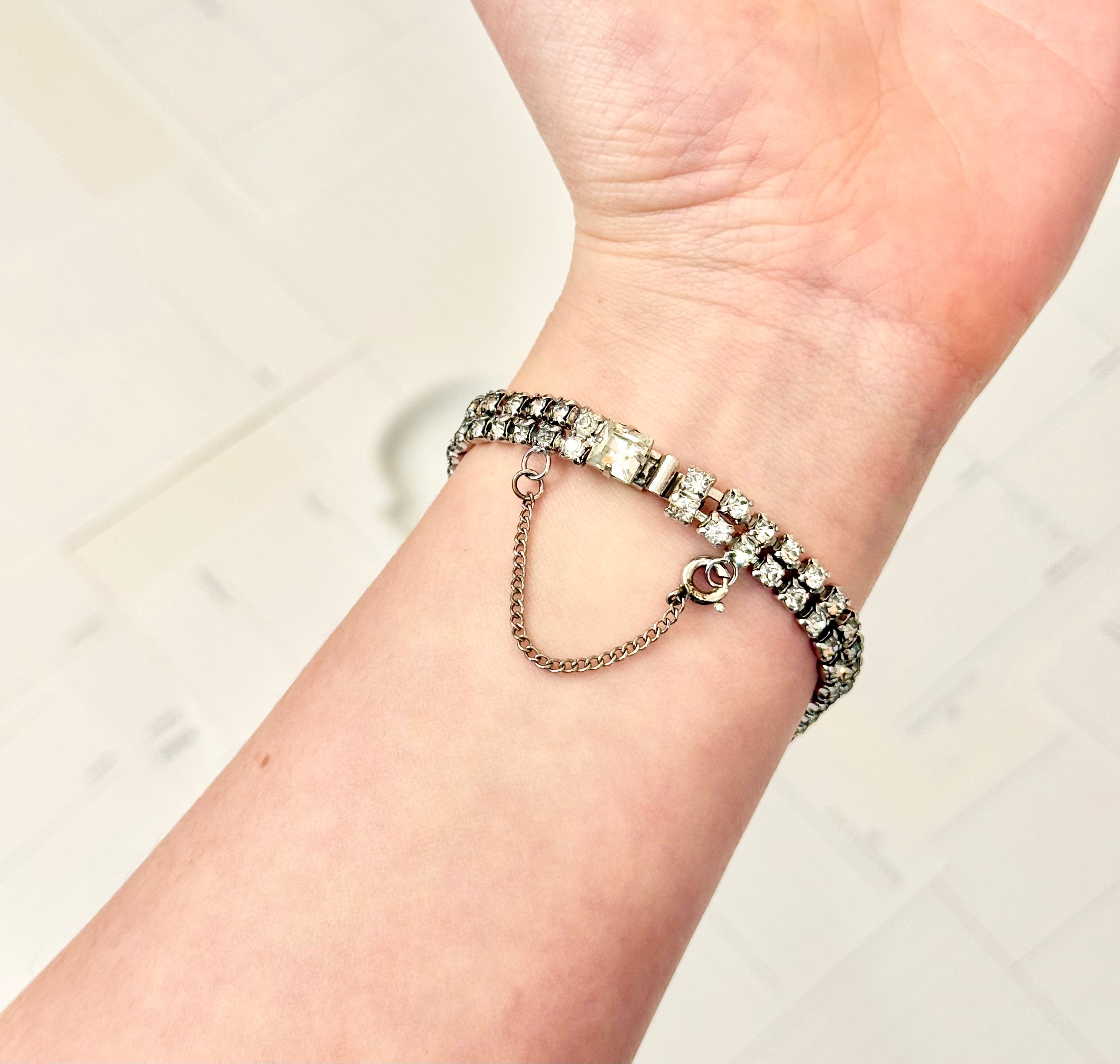 1960's most divine glass tennis bracelet....