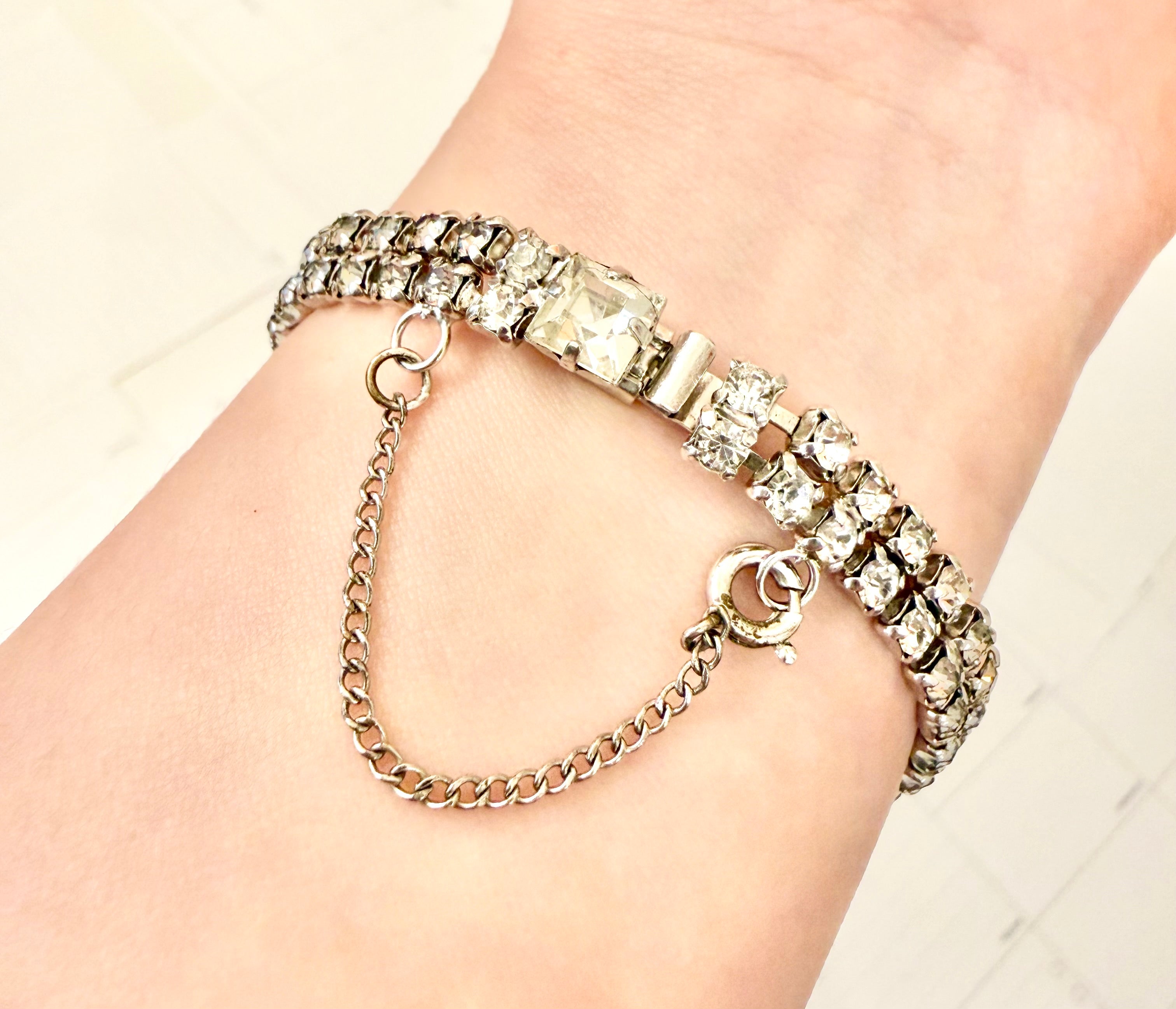 1960's most divine glass tennis bracelet....