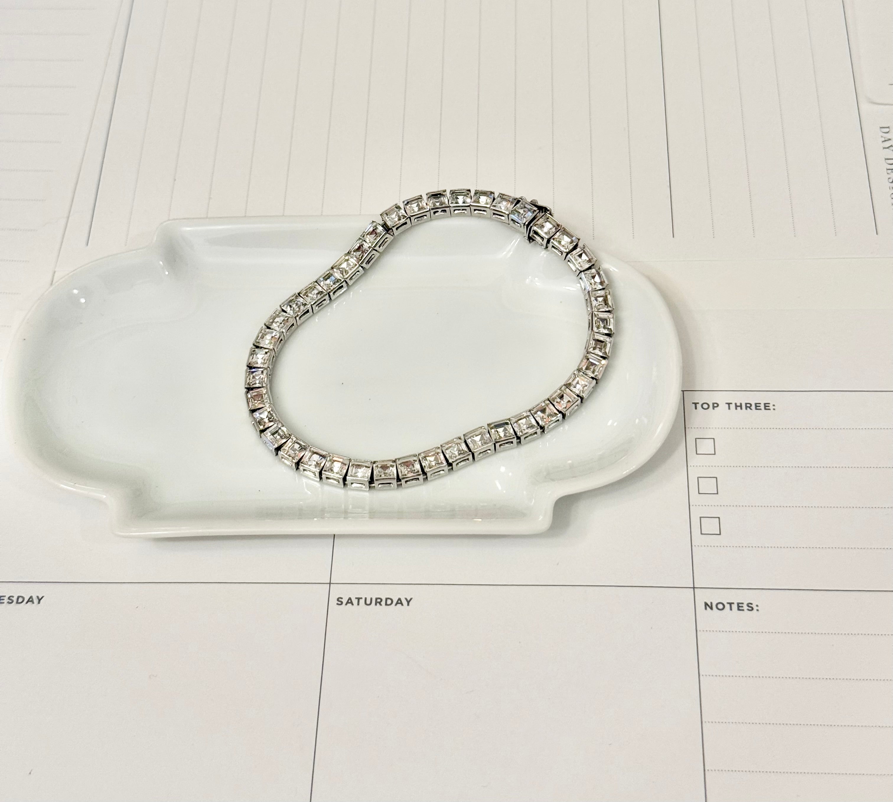 The most divine Crown Trifari tennis bracelet.... so chic