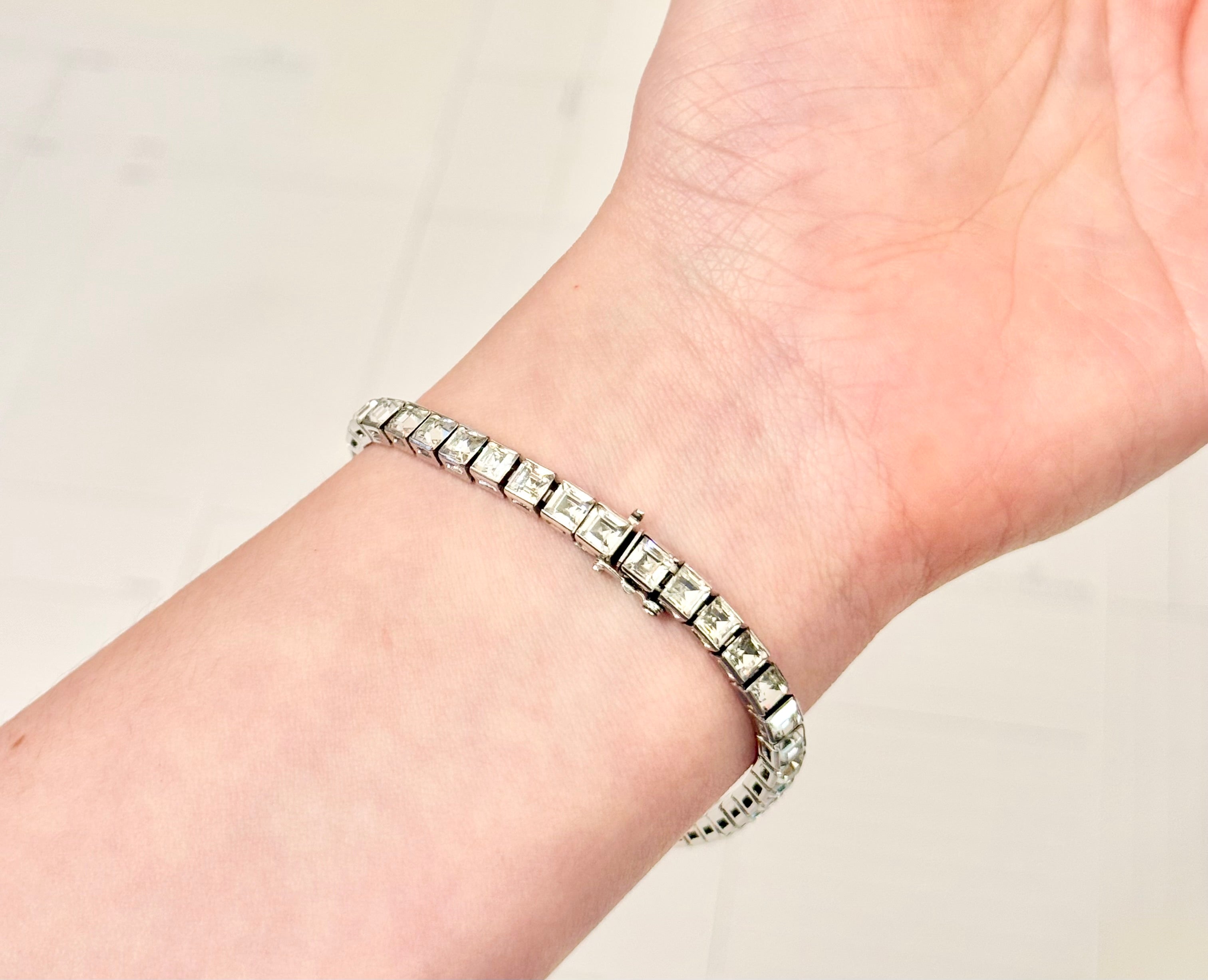 The most divine Crown Trifari tennis bracelet.... so chic