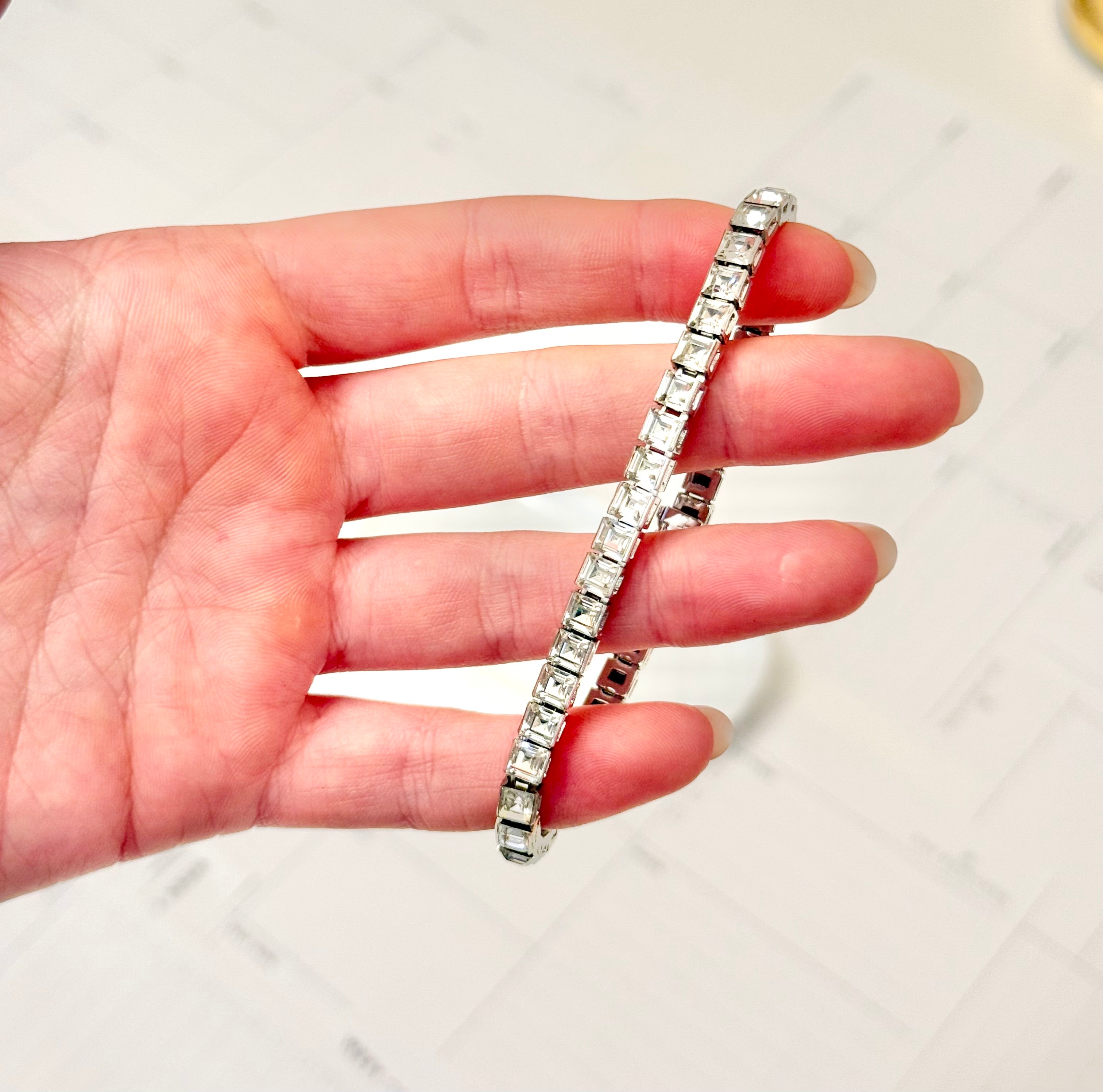 The most divine Crown Trifari tennis bracelet.... so chic