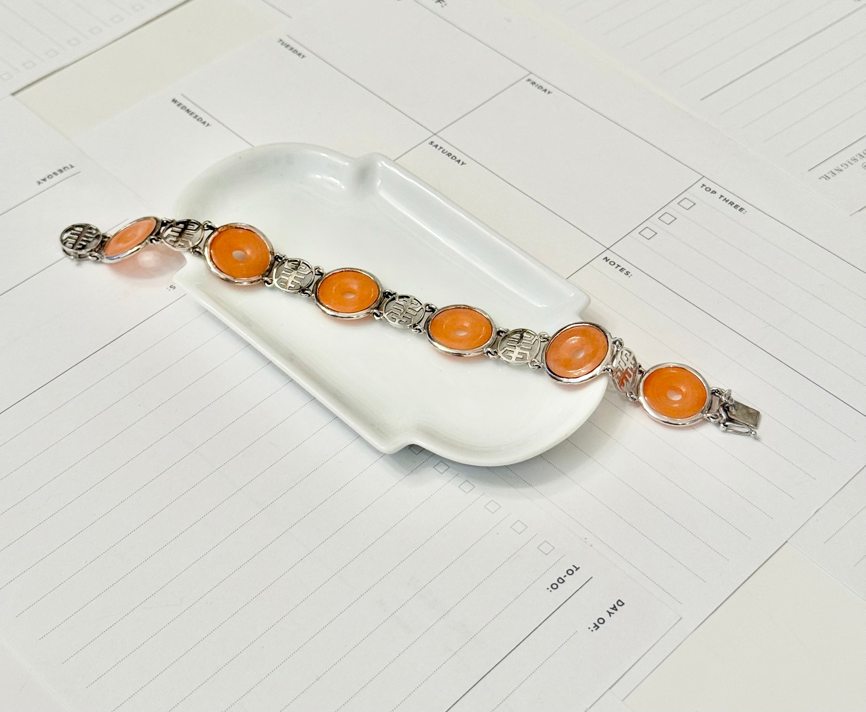 The most whimsical jade sterling bracelet.....