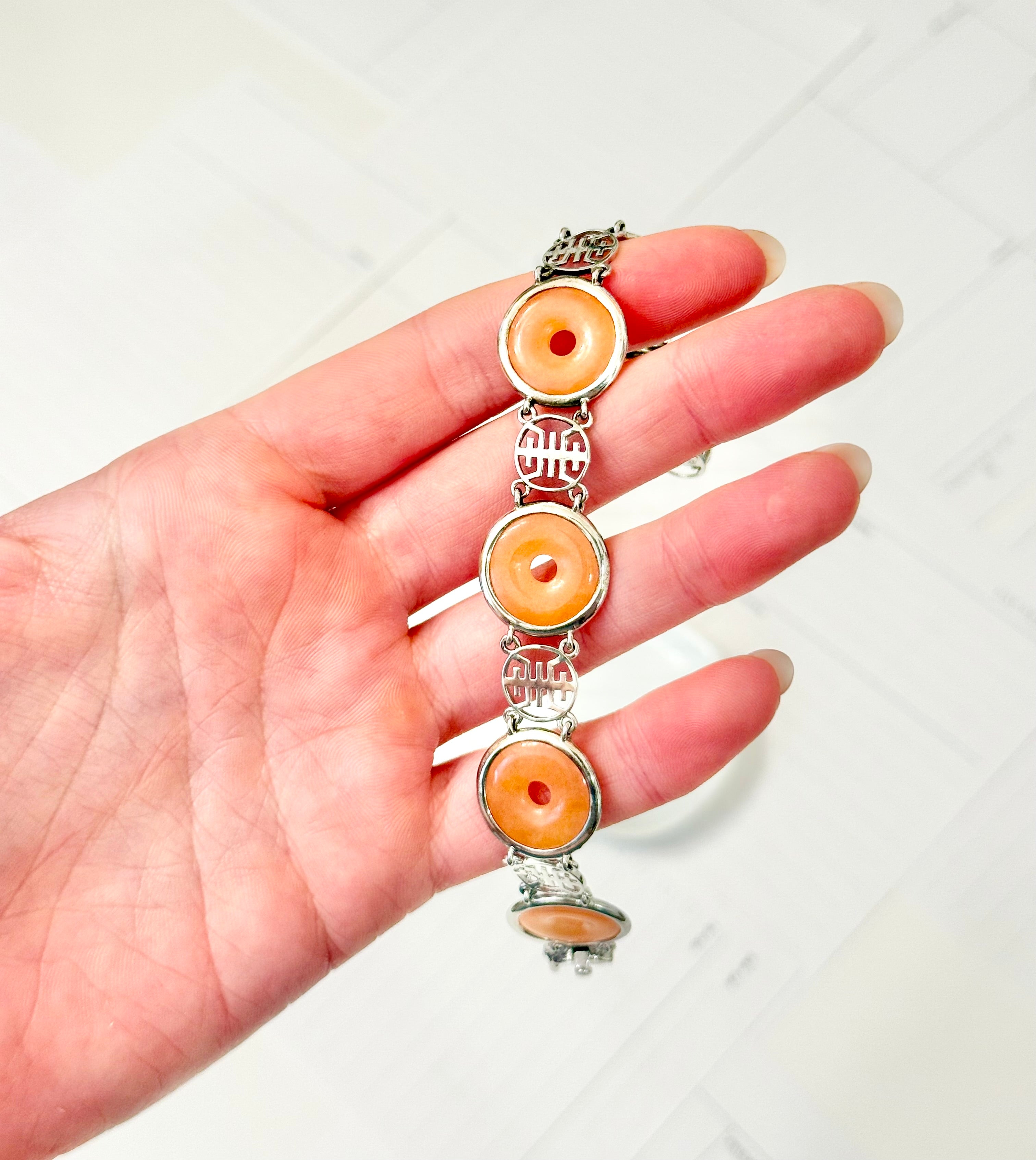 The most whimsical jade sterling bracelet.....