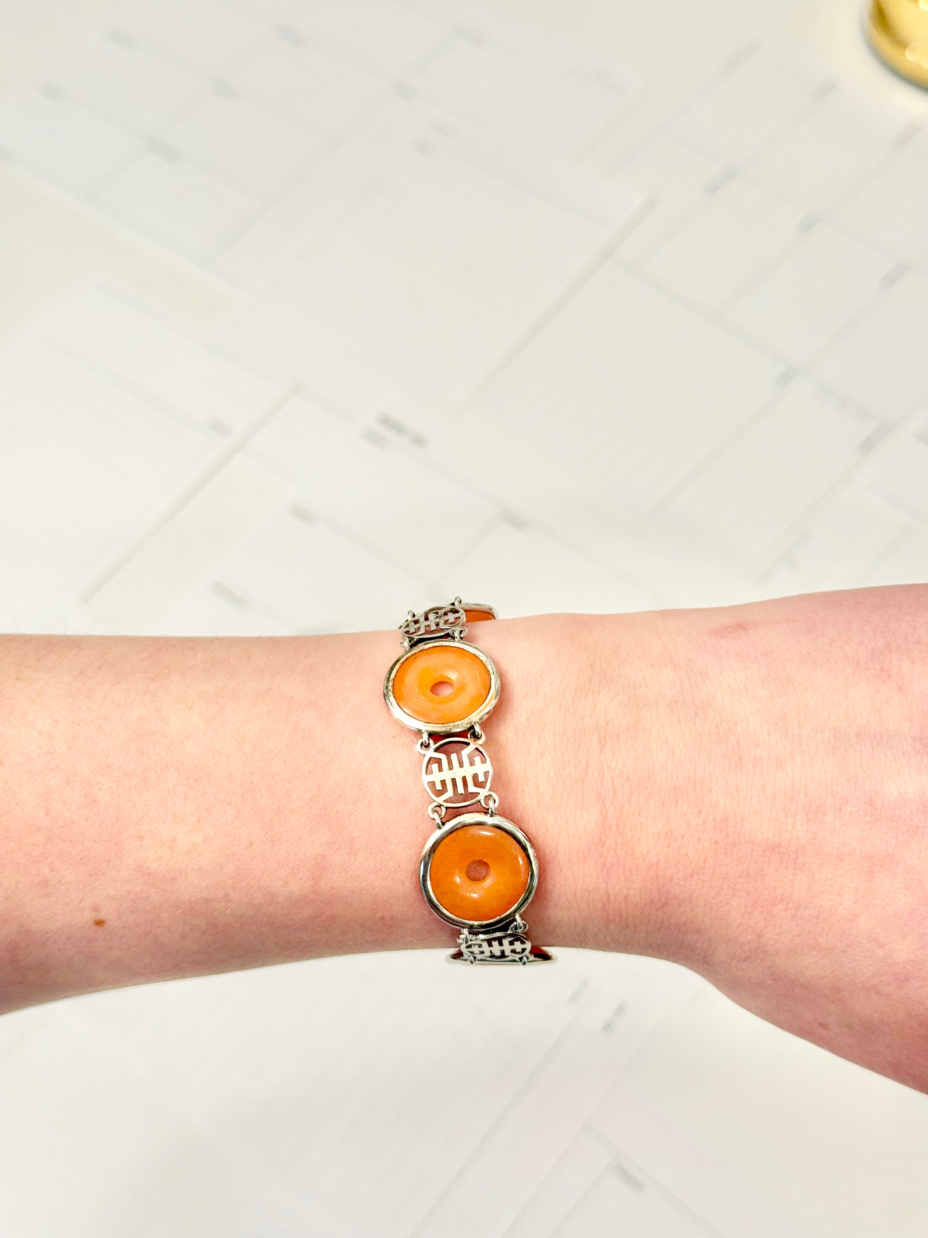 The most whimsical jade sterling bracelet.....