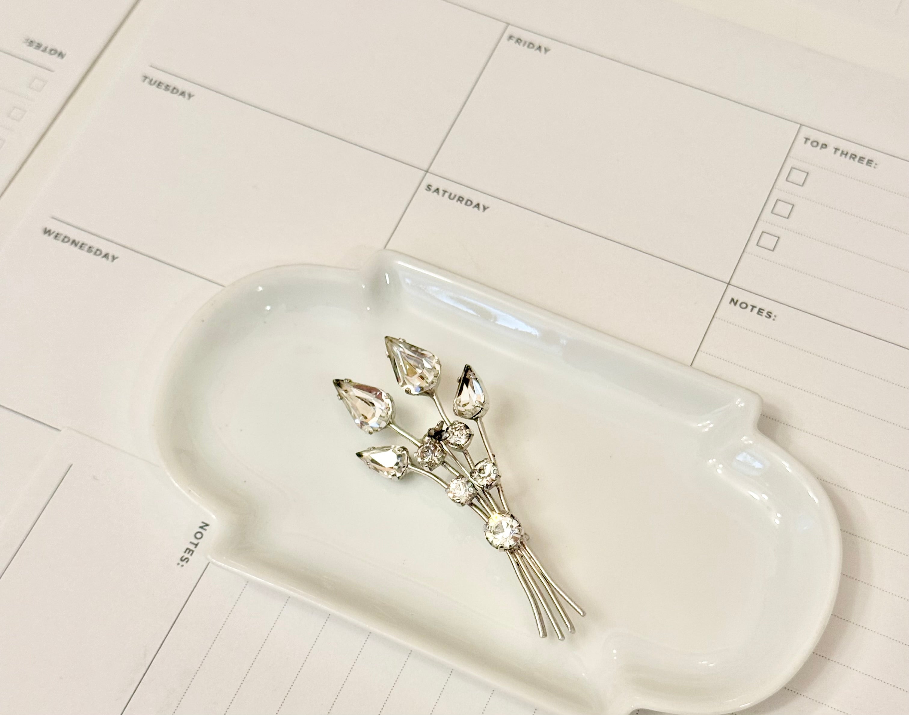 1940's most delicious Austrian glass floral sprig brooch... so darling