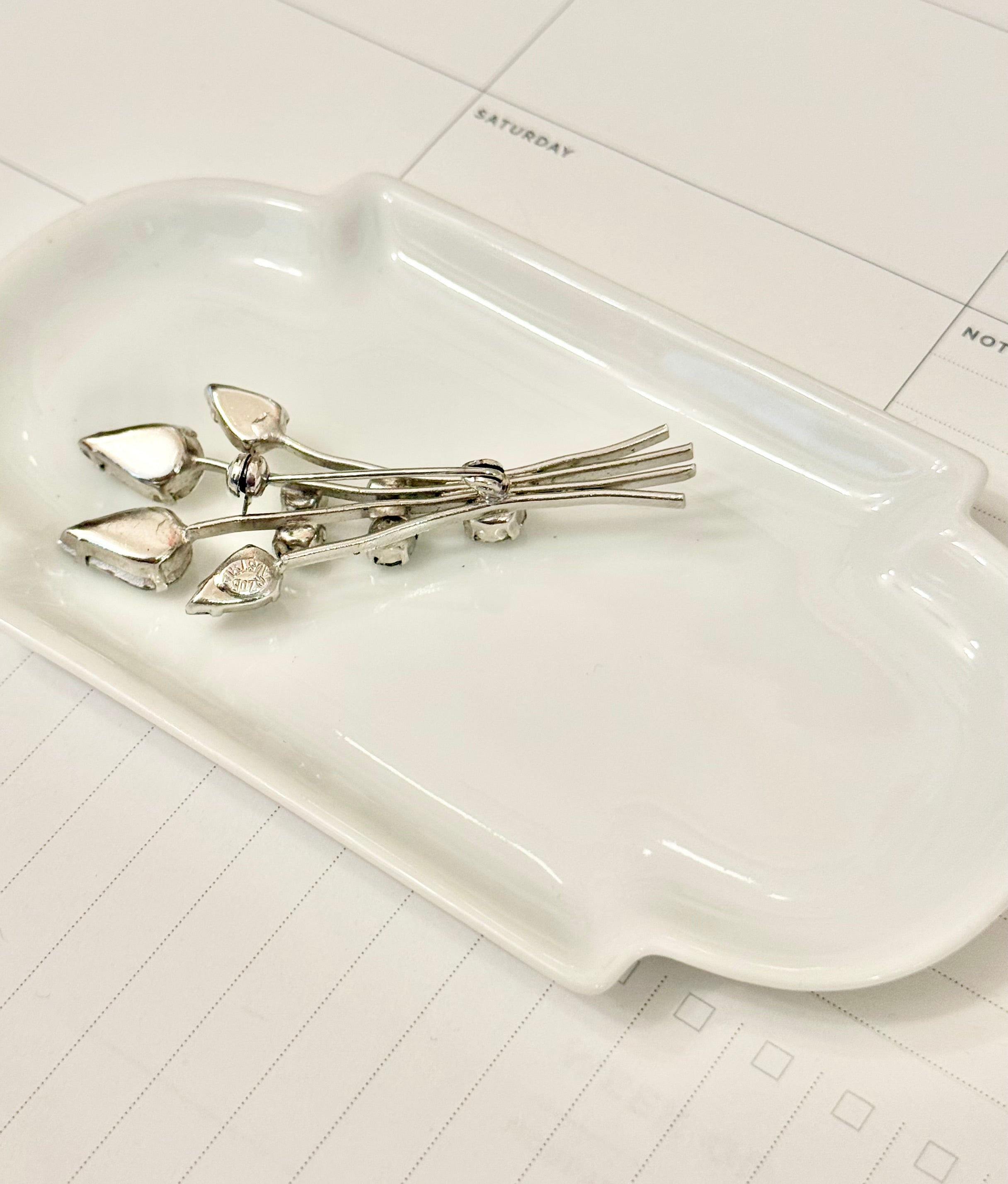 1940's most delicious Austrian glass floral sprig brooch... so darling